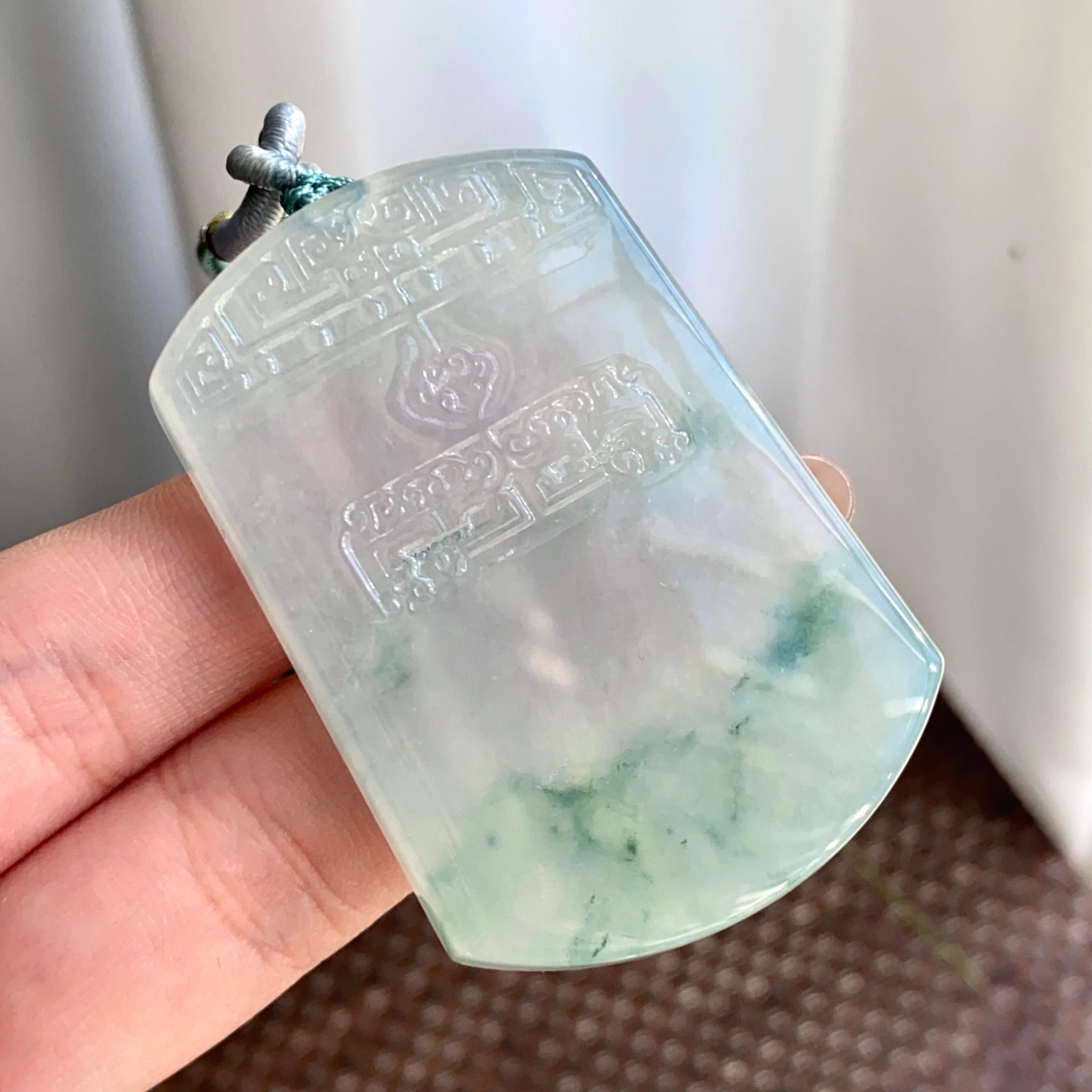 冰种飘花无事牌吊坠（yc265664）