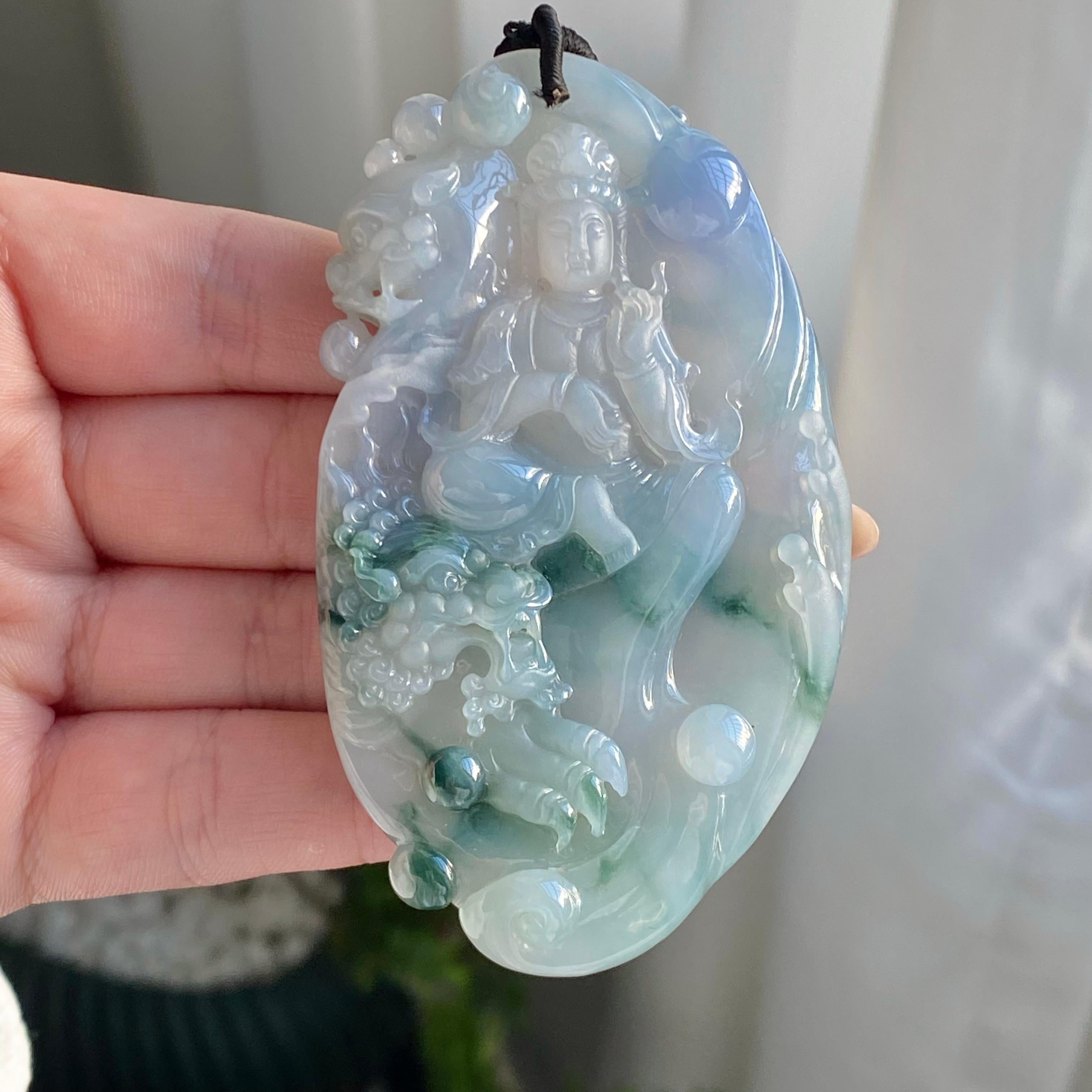 细糯种春彩神龙护主牌吊坠（yc214709）