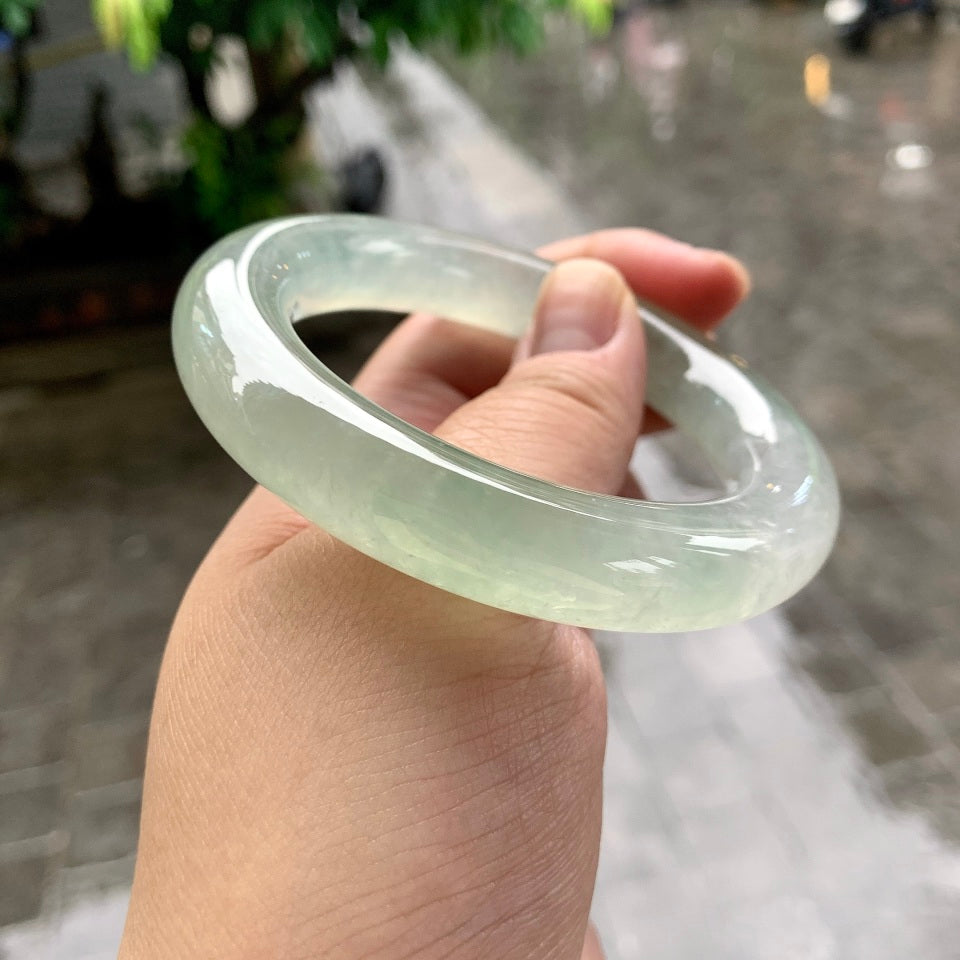 冰种淡晴底圆条手镯（55.6mm）（yc166207）