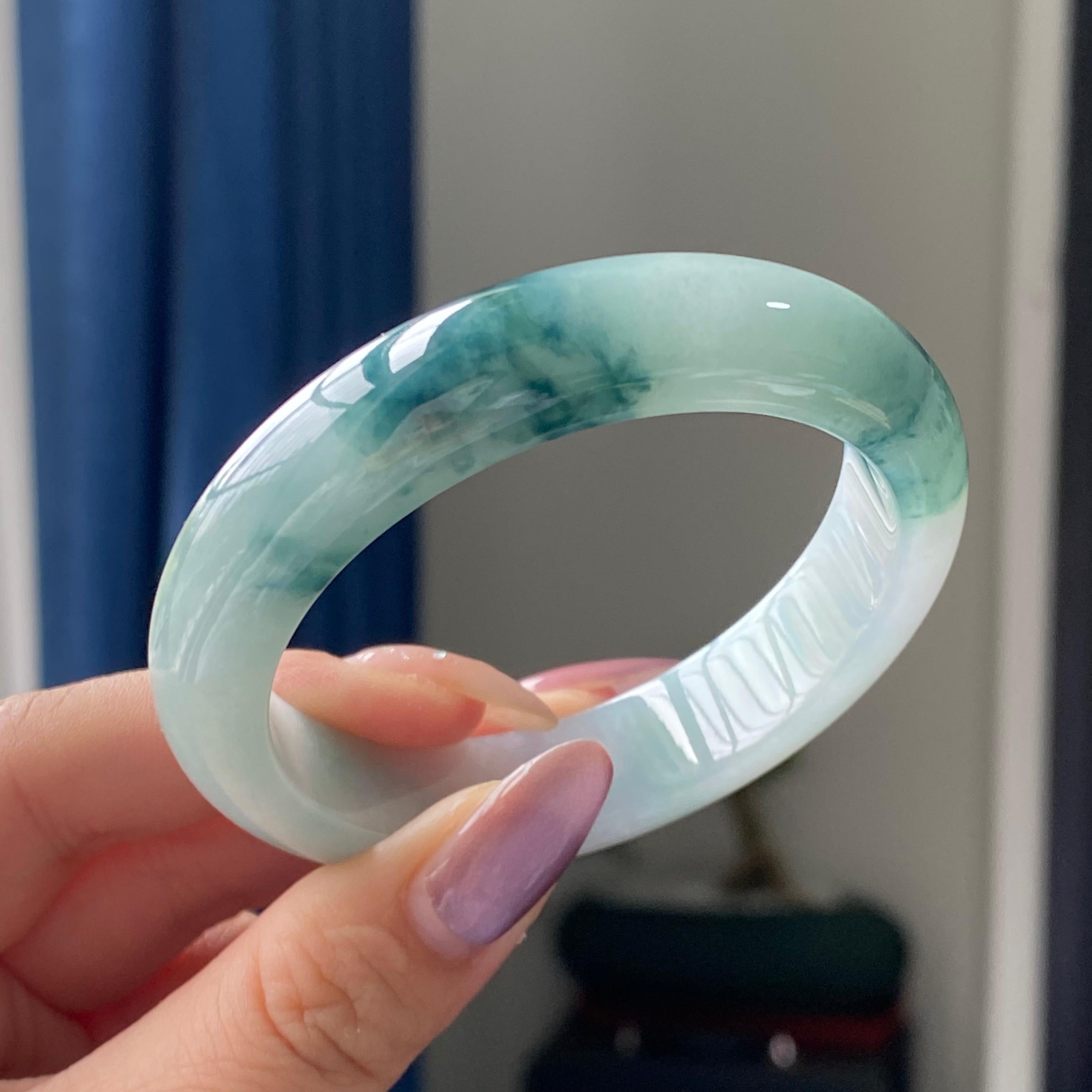 细糯种飘花平安镯手镯（54圈）（yc196858）