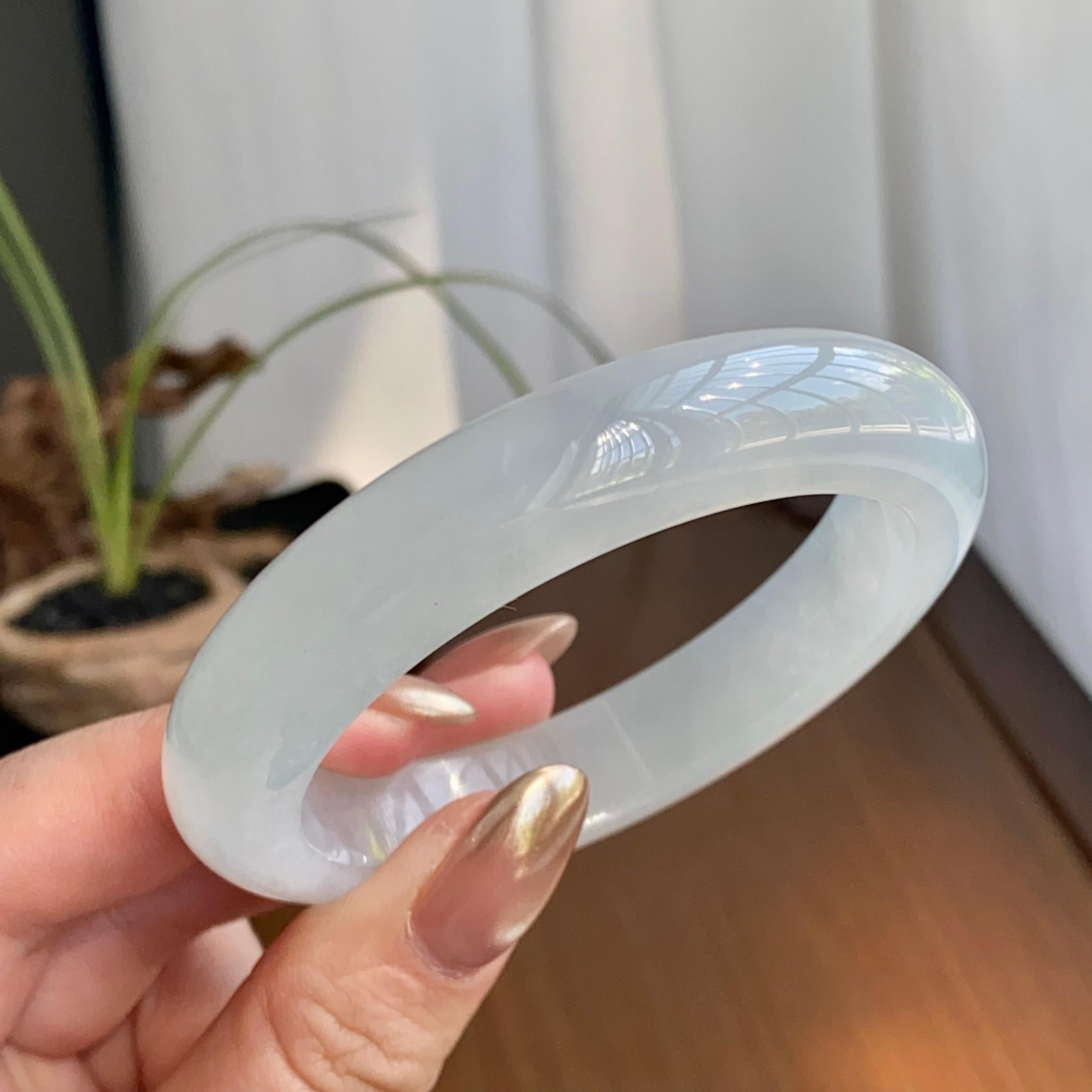 冰种白月光平安镯（54圈）（yc259087）