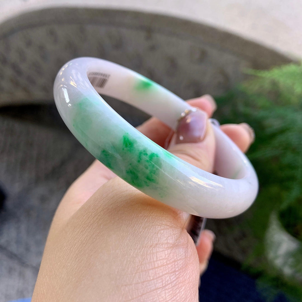 糯种翠绿平安镯（59.8mm）（yc274592）