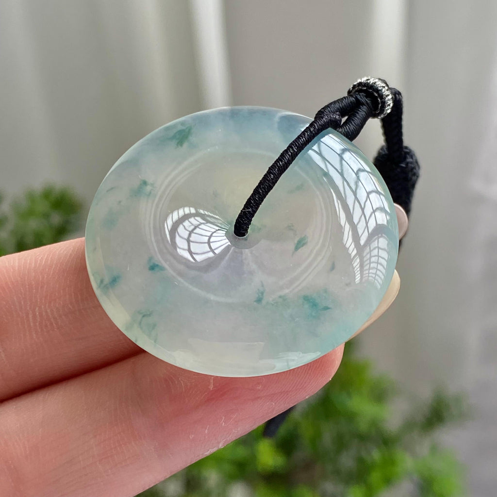 冰种飘花平安扣吊坠（yc201425）