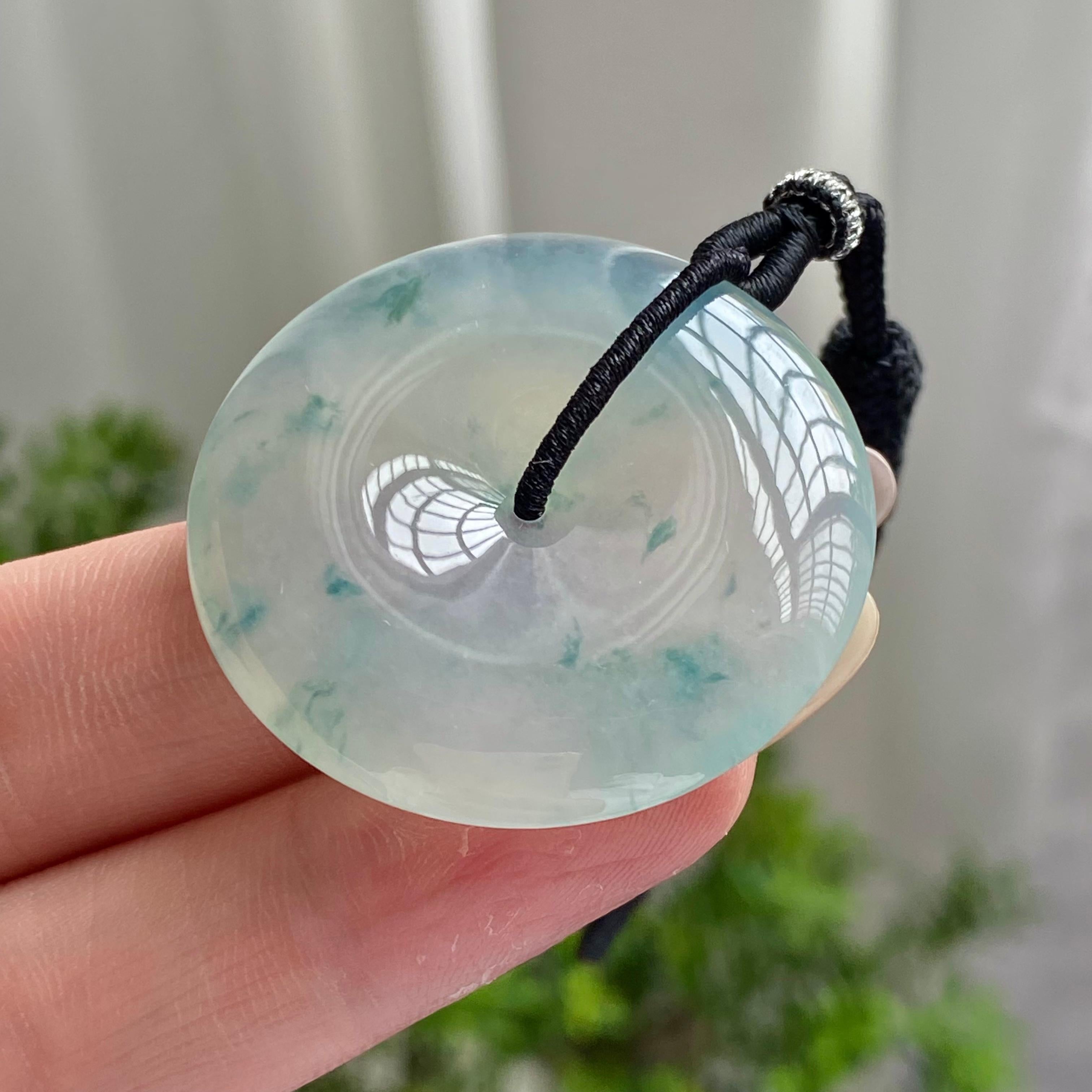 冰种飘花平安扣吊坠（yc201425）