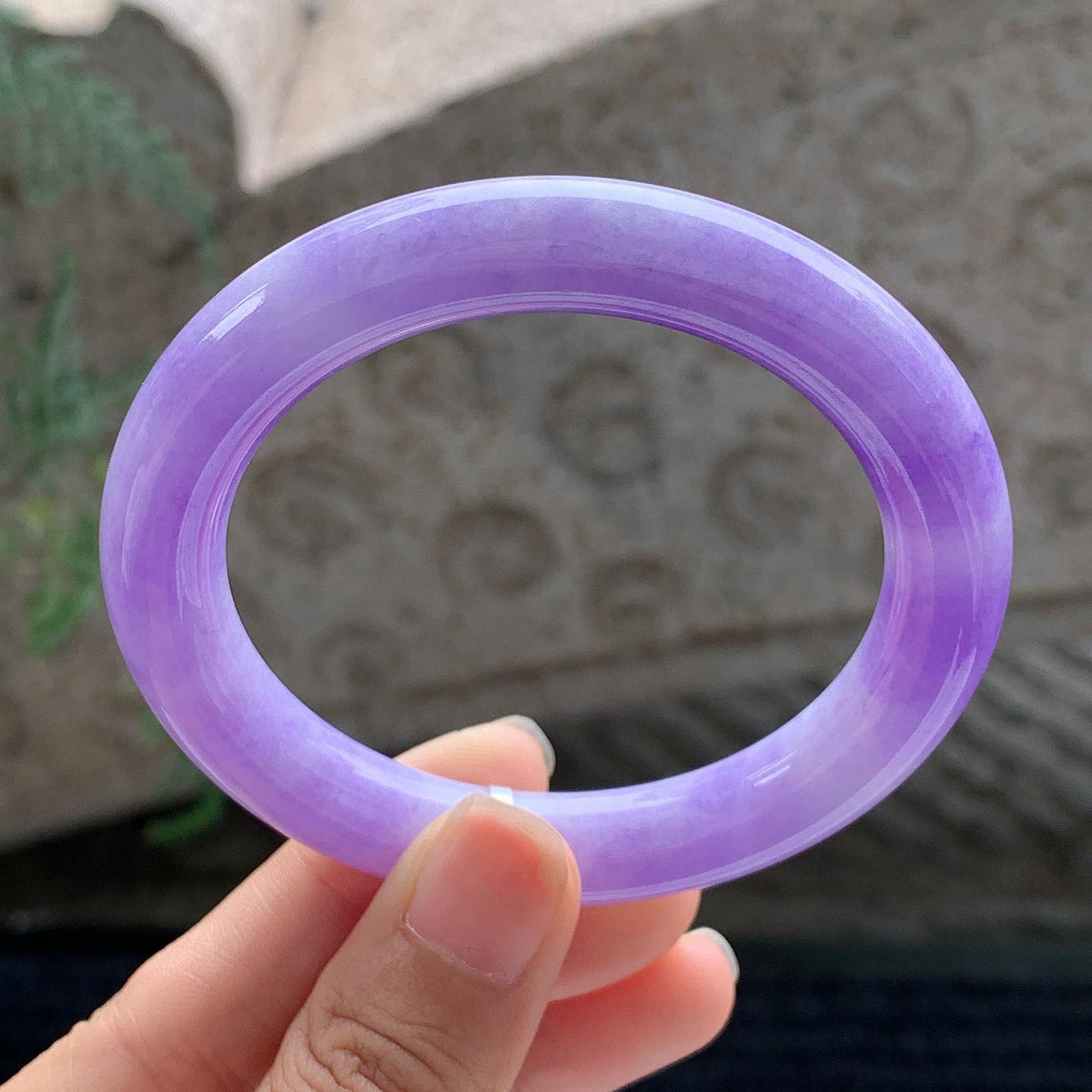 细糯种 紫罗兰圆条手镯 54圈 （yc696340）