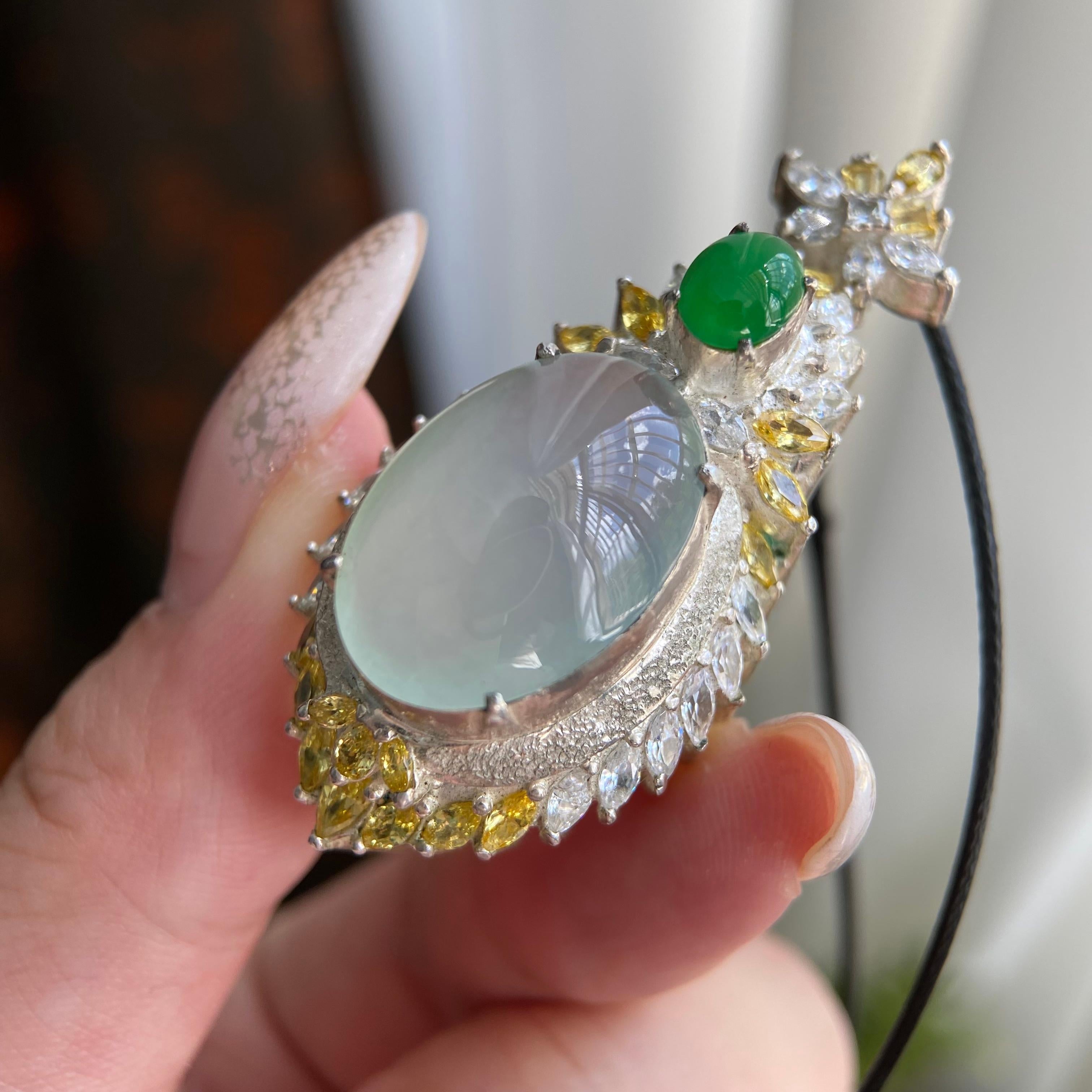 冰种晴底鸽子蛋吊坠裸石（yc225949）