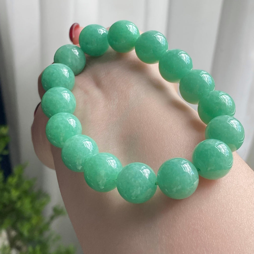 细糯种满绿单圈手串（16颗）（yc213539）