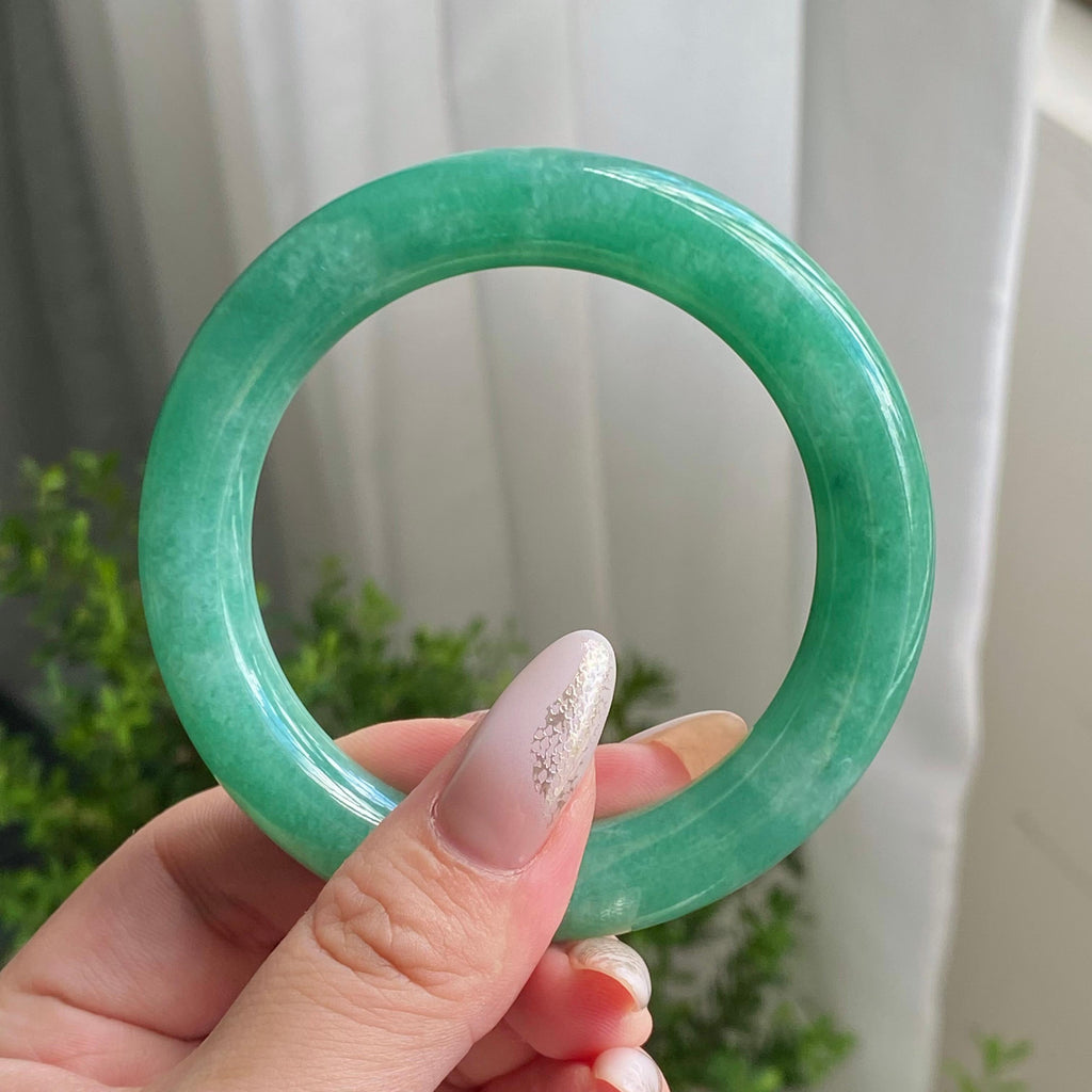 细糯种满绿圆条手镯（54圈）（yc206606）