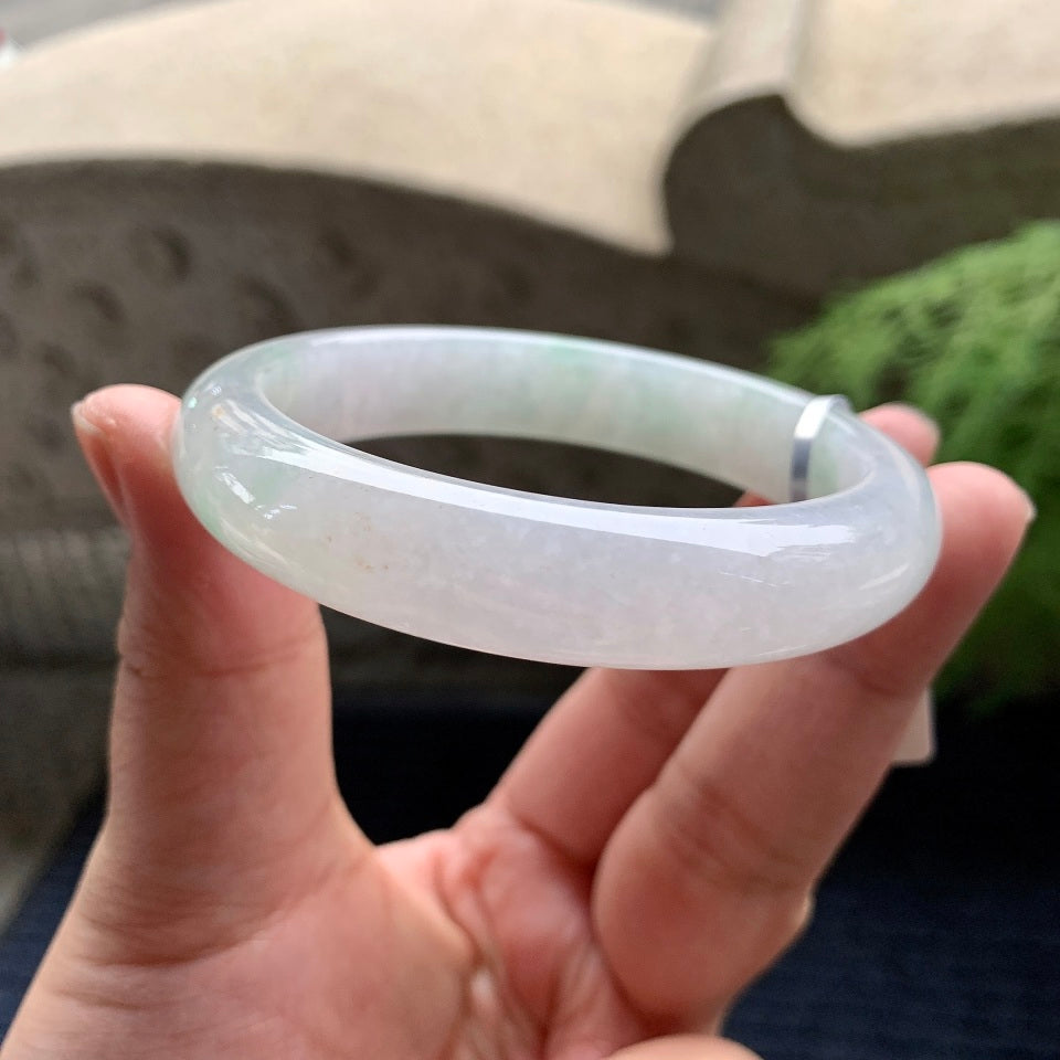 细糯种飘绿平安镯（58mm）（yc093433）