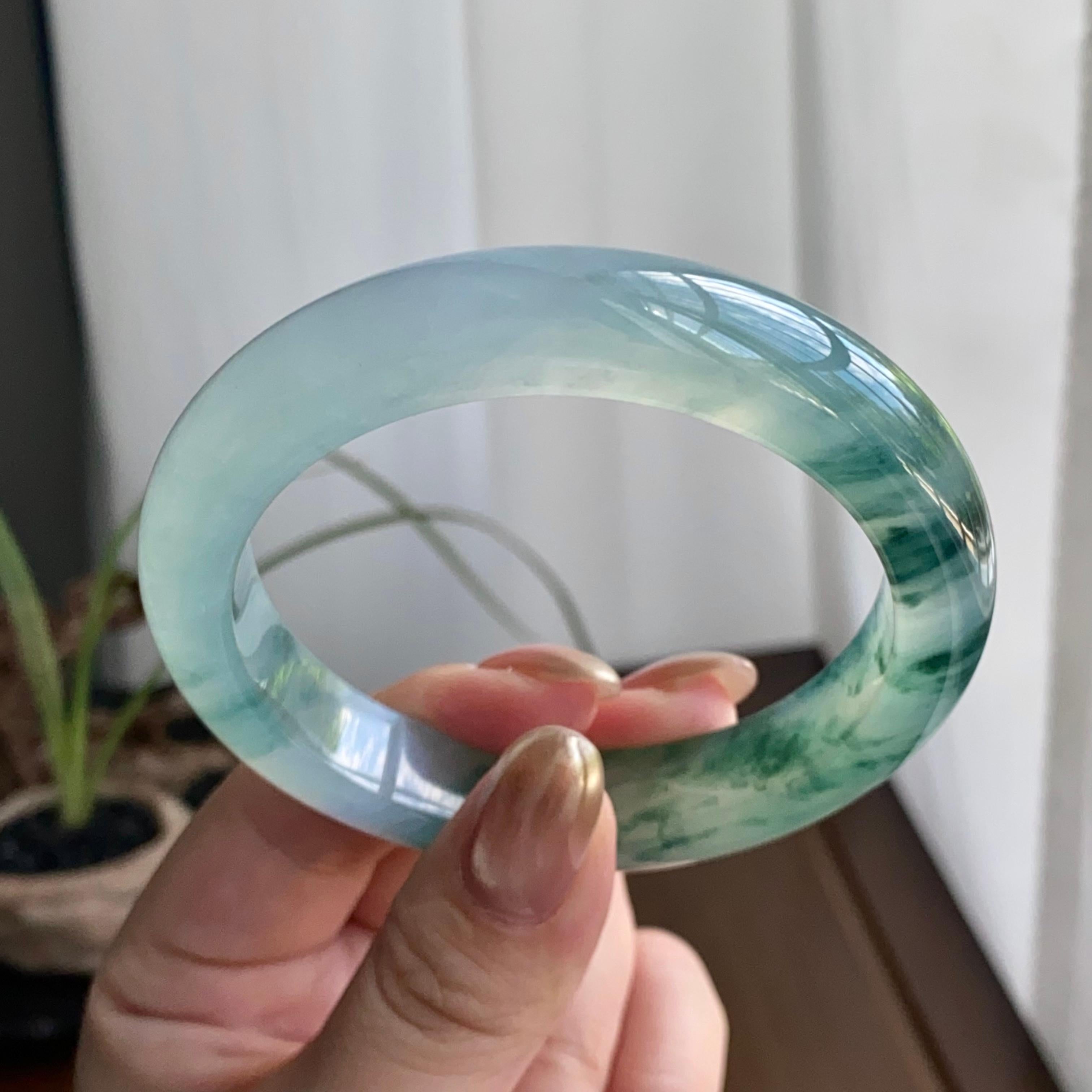 冰种飘花平安镯（57圈）（yc259116）