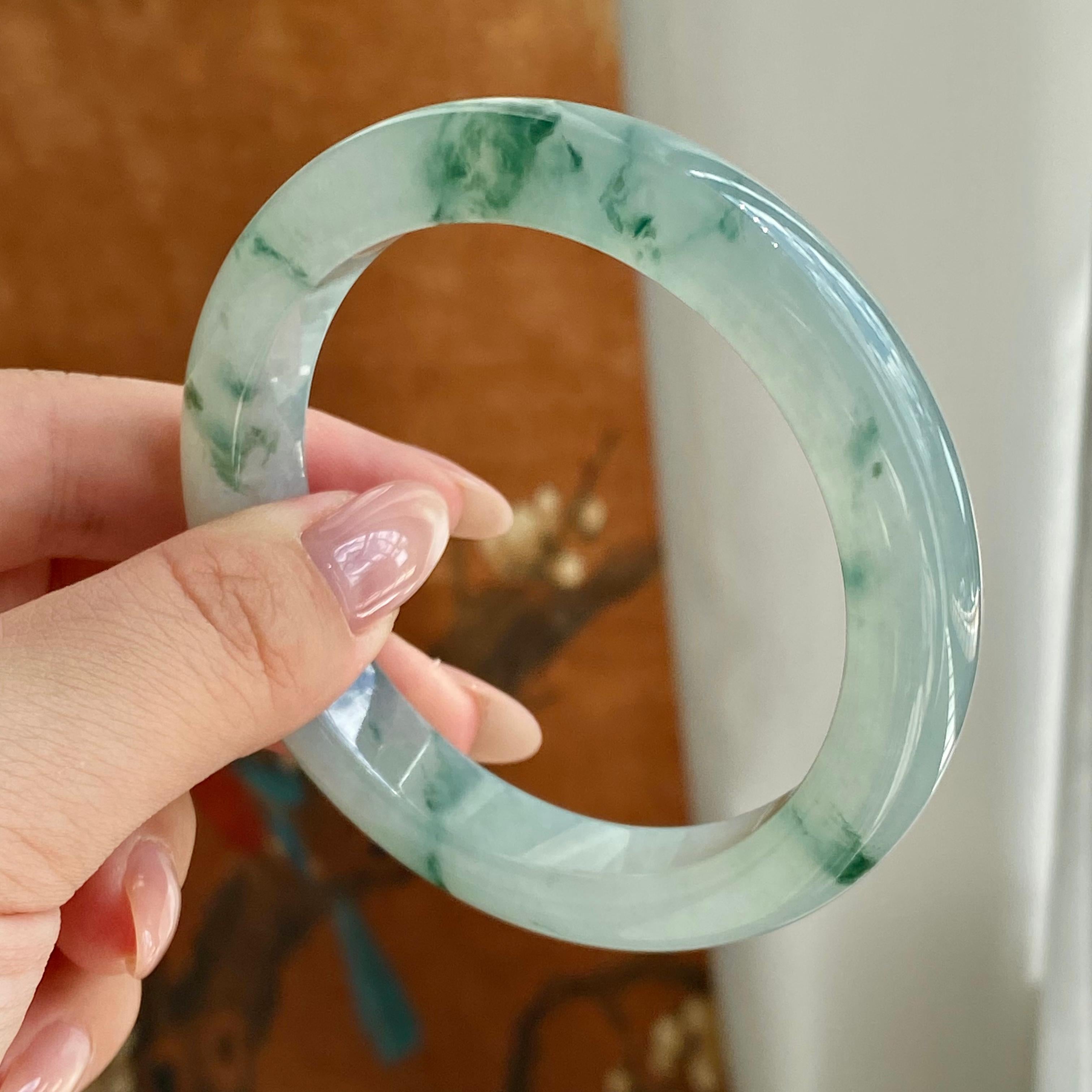 冰种飘花平安镯（57圈）（yc229108）