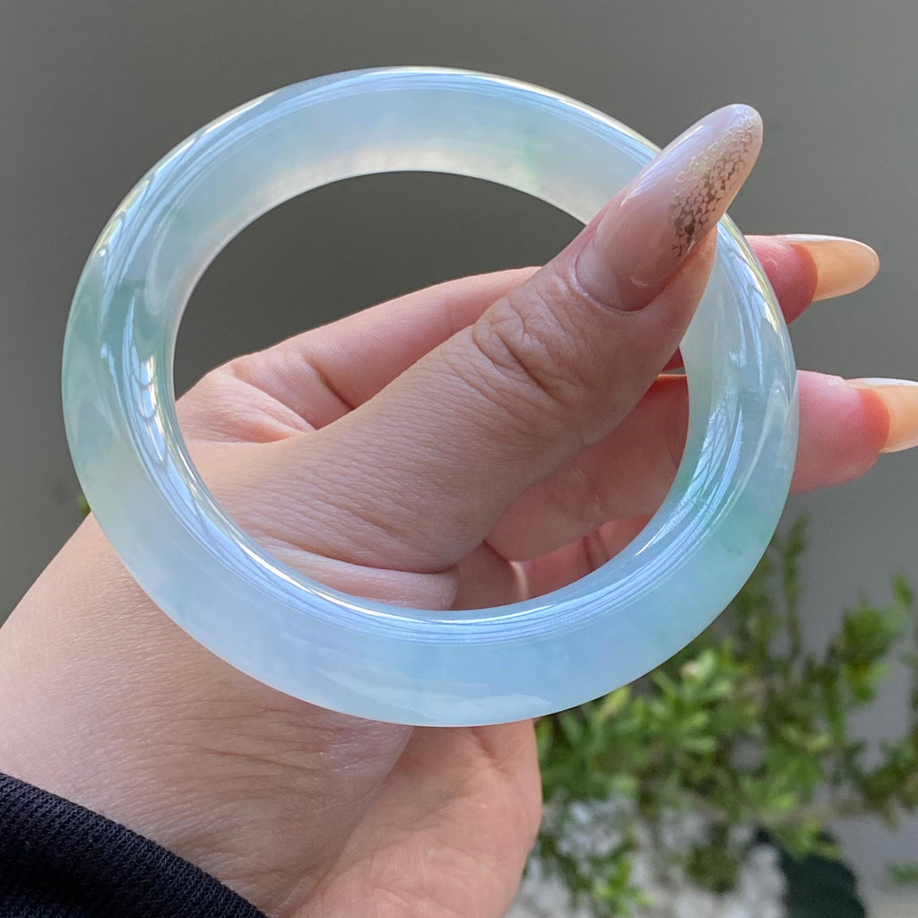 冰种飘花圆条手镯（56圈）（yc225916）