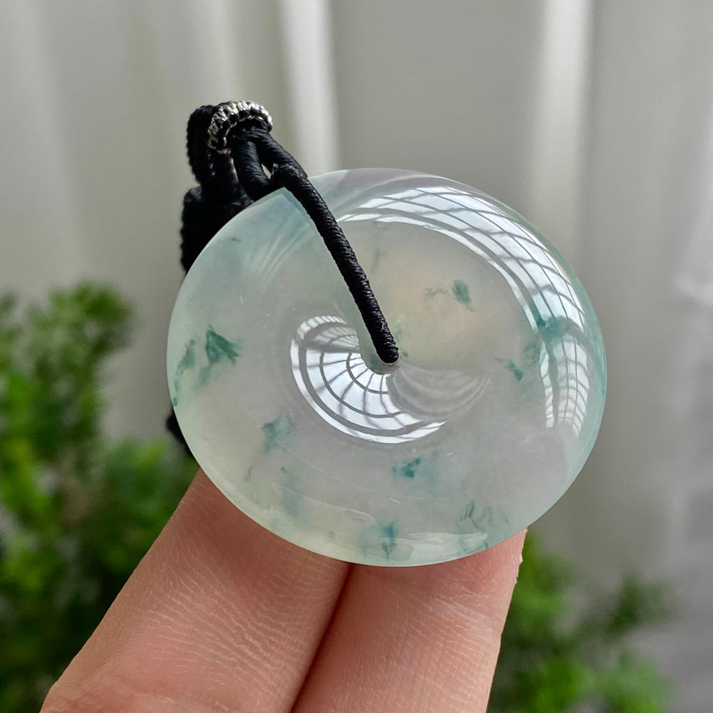 冰种飘花平安扣吊坠（yc201425）