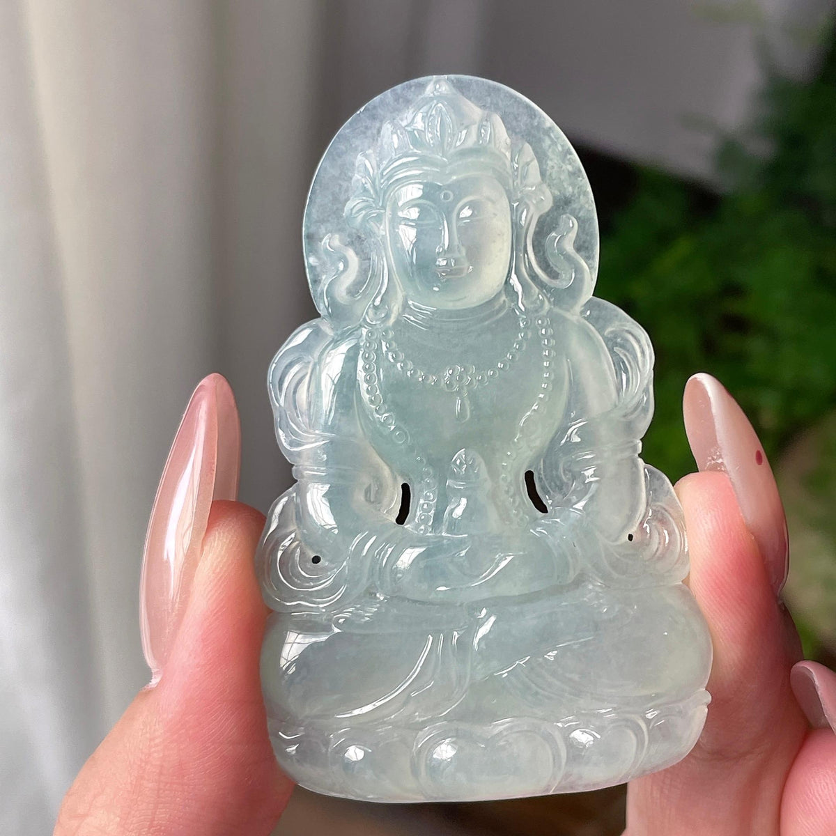 糯冰种冰晴底度母吊坠（yc710682）