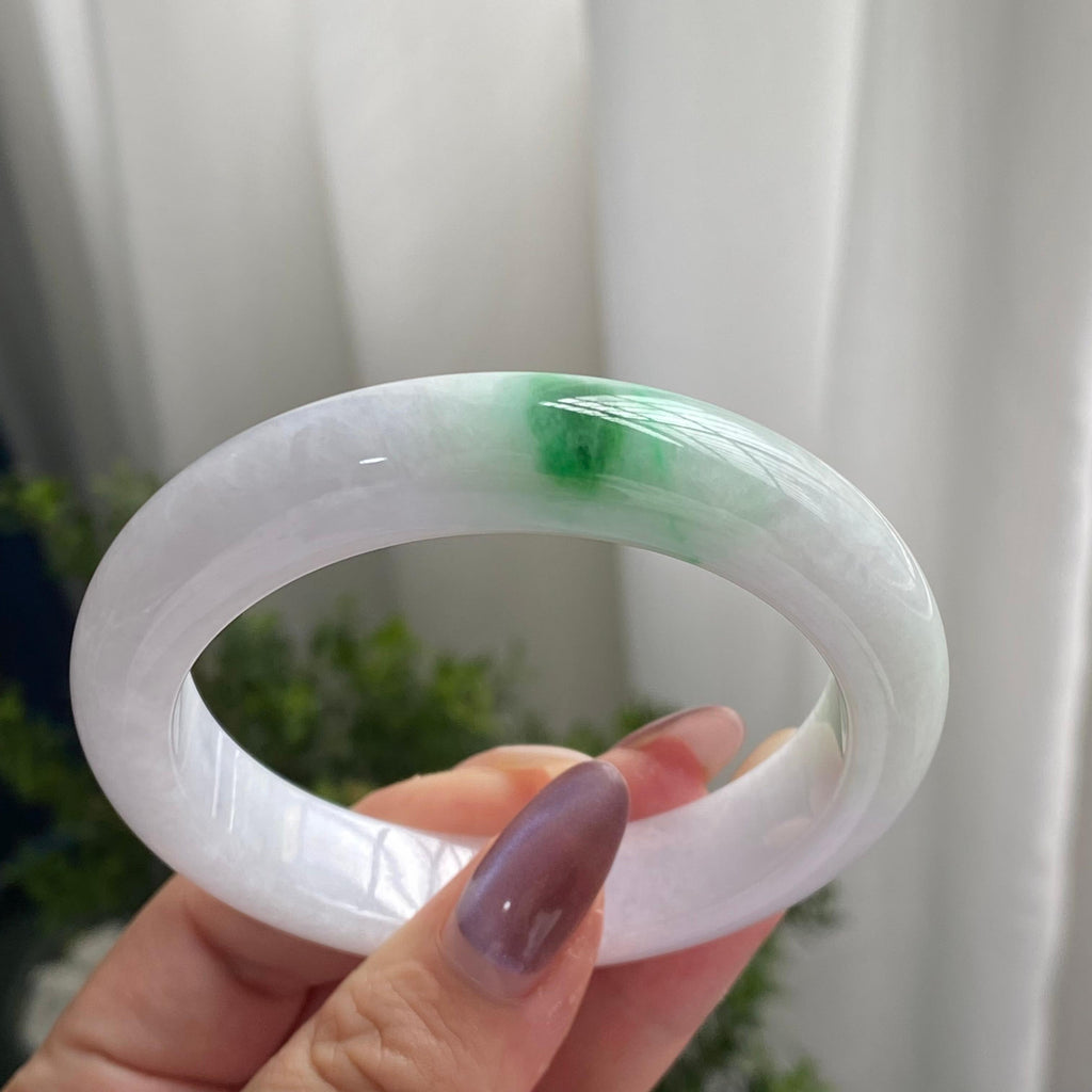 细糯种白底青平安镯（56圈）（yc201864）