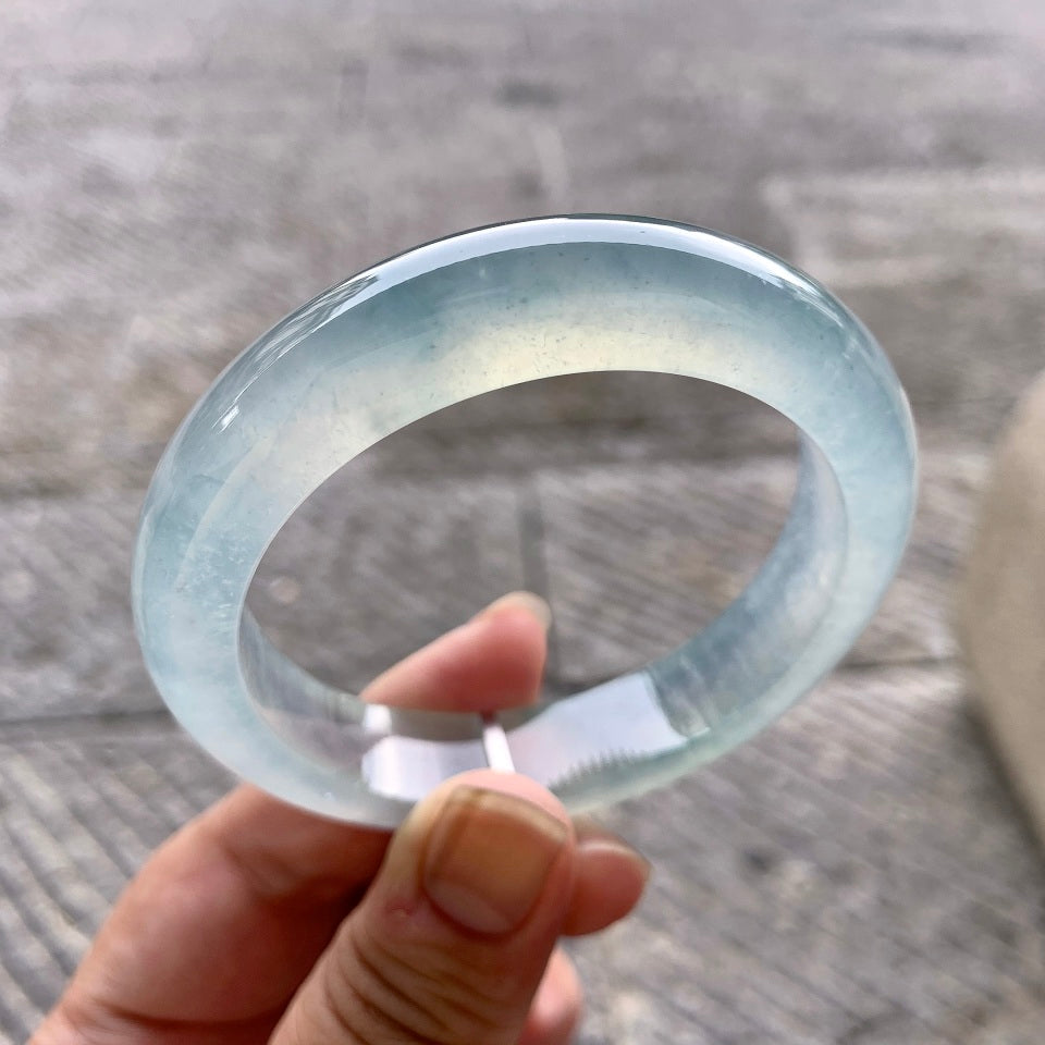 冰种晴底飘花平安镯（54.7mm）（yc173895）