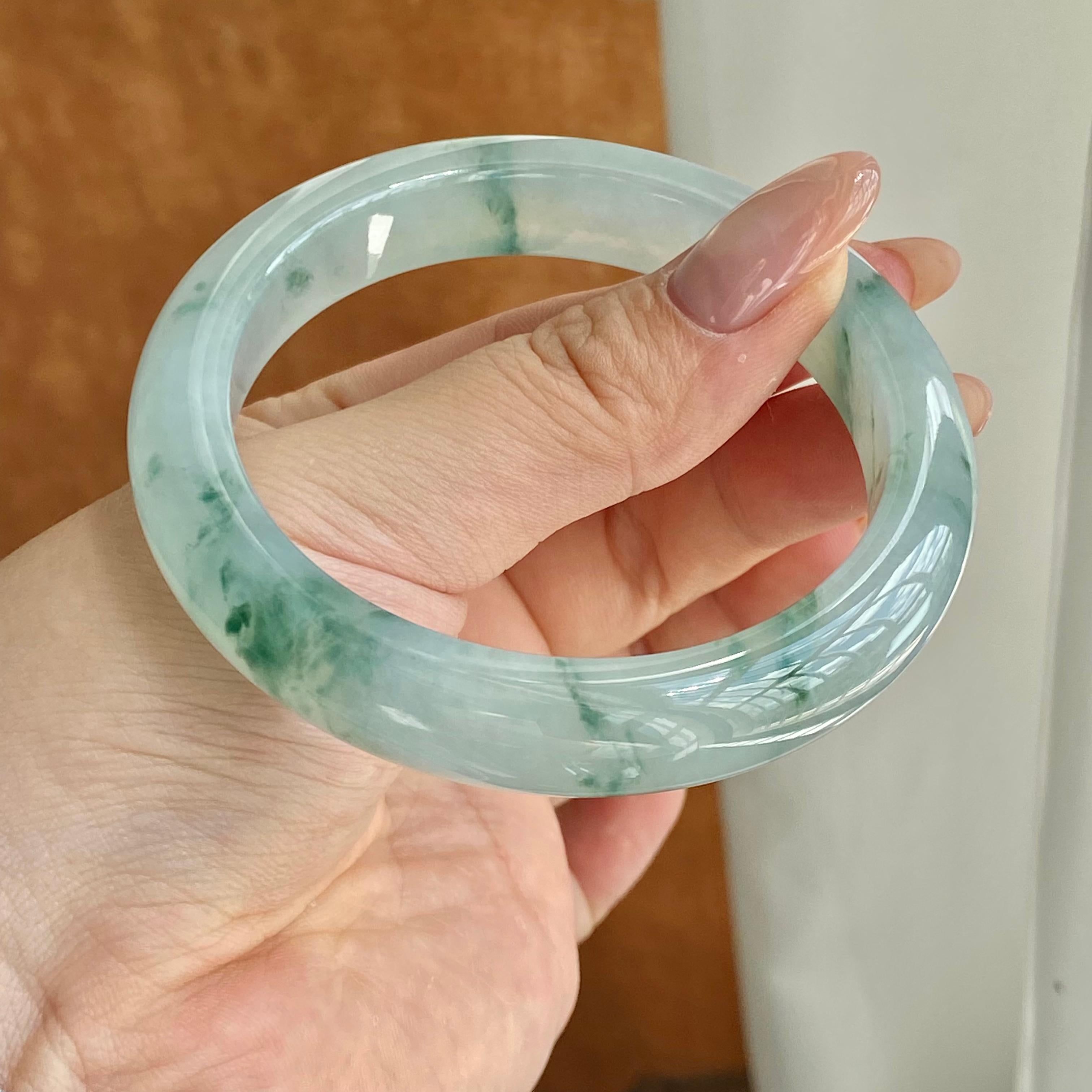 冰种飘花平安镯（57圈）（yc229108）