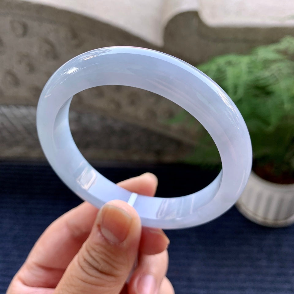 糯冰种紫罗兰平安镯（58.5mm）（yc079968）