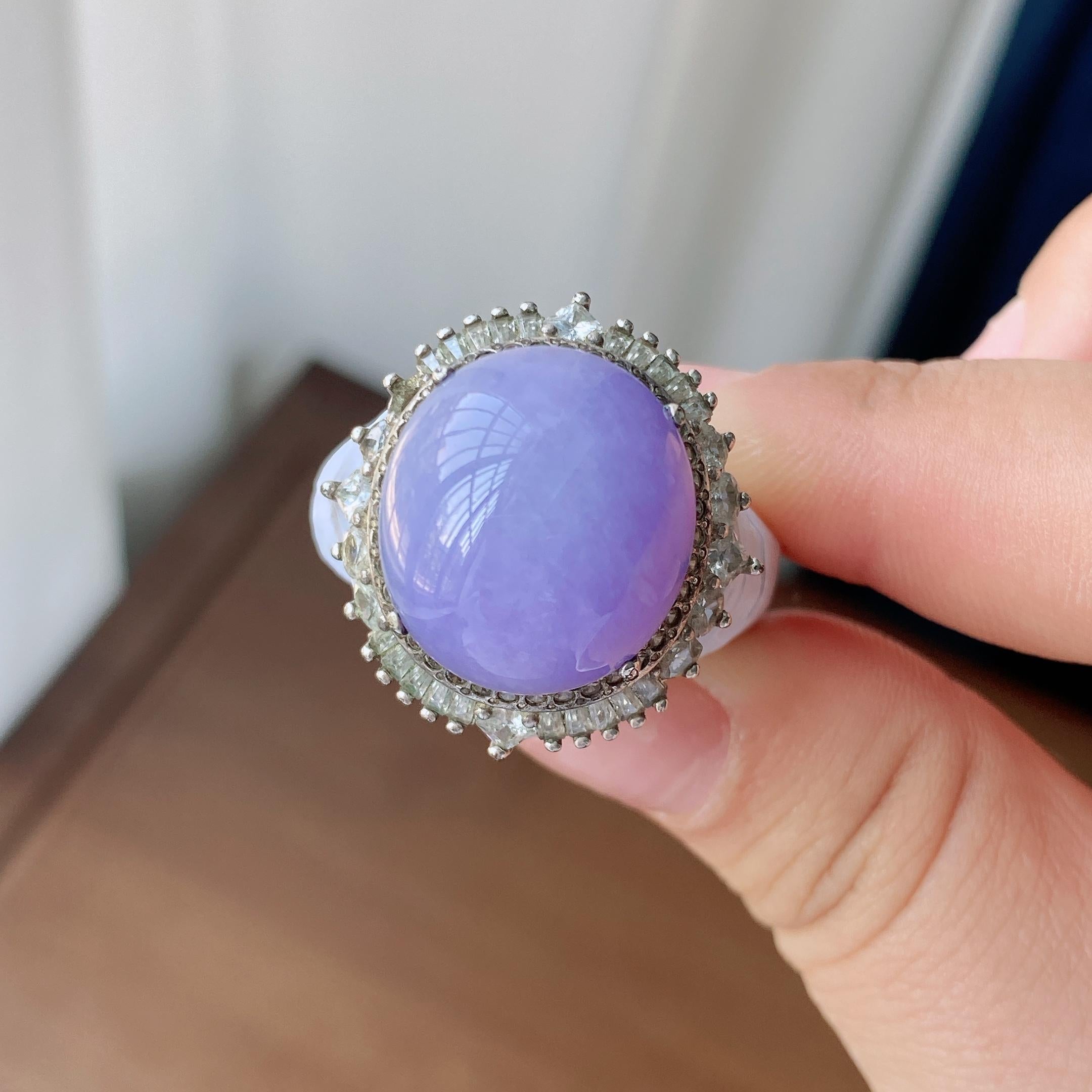 糯冰种紫罗兰蛋面裸石（yc303865）