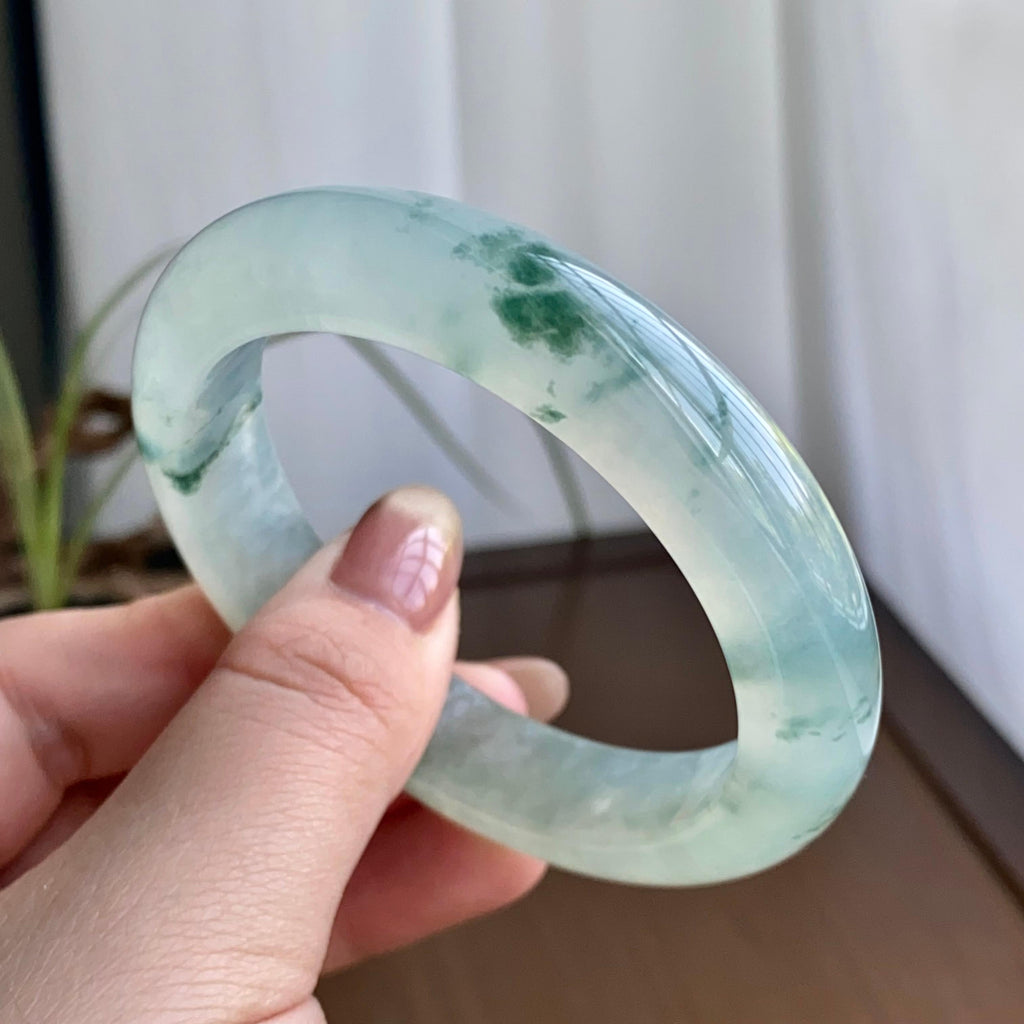 冰种飘花平安镯（54圈）（yc259123）