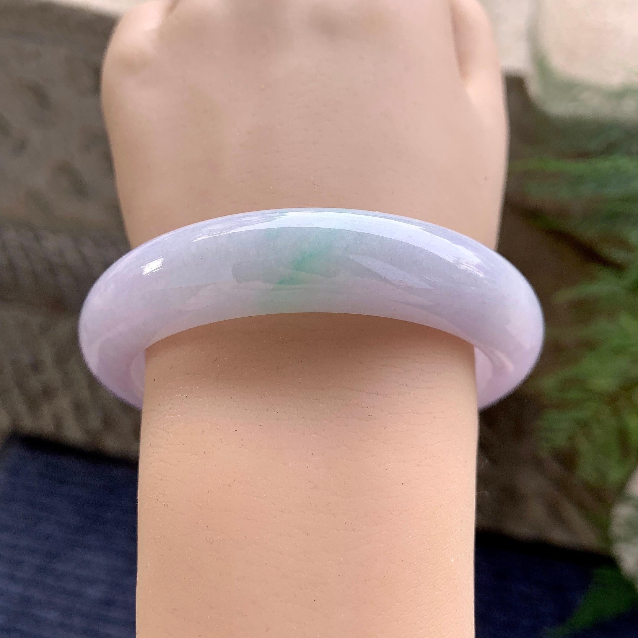 细糯种淡春彩平安镯（59mm）（yc277156）