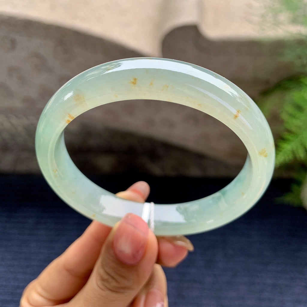 糯冰种晴水飘黄翡平安镯（58.3mm）（yc280874）
