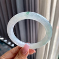 糯冰种飘花圆条手镯（60.7mm）（yc097025）