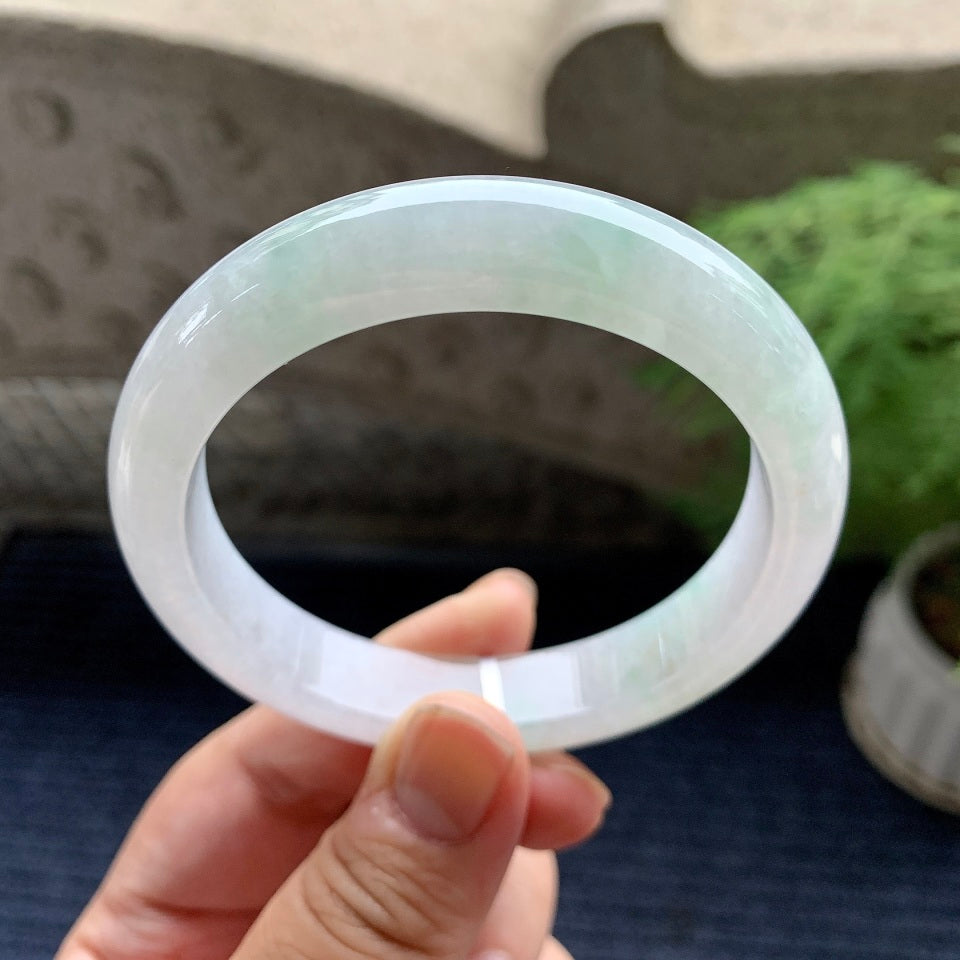 细糯种飘绿平安镯（58mm）（yc093433）