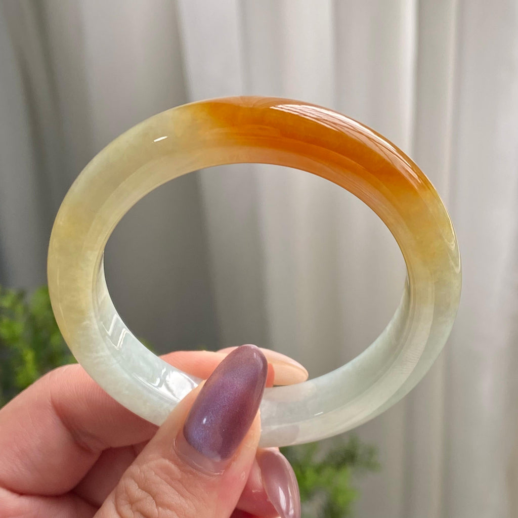 糯冰种黄翡平安镯（51圈）（yc199713）