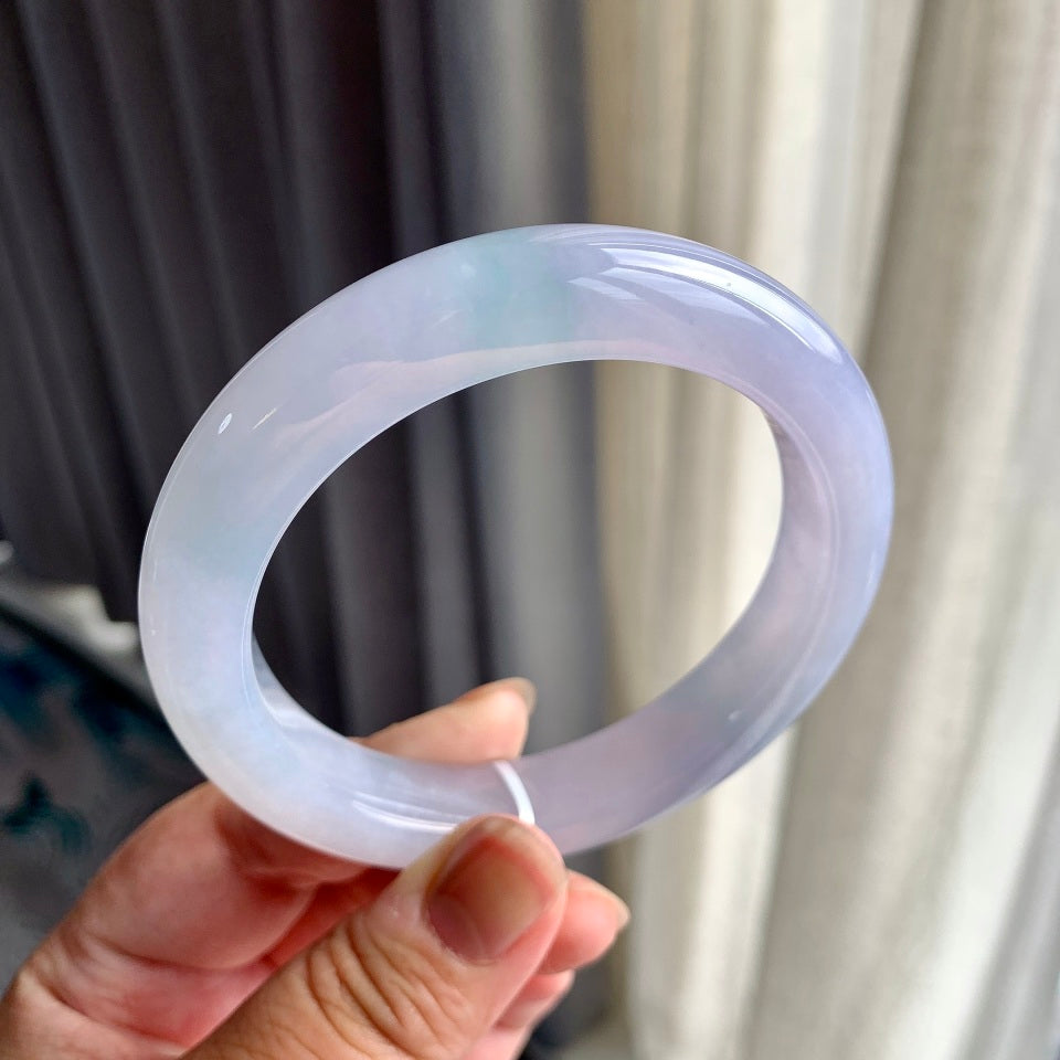 糯冰种紫罗兰平安镯（62.4mm）（yc097111）