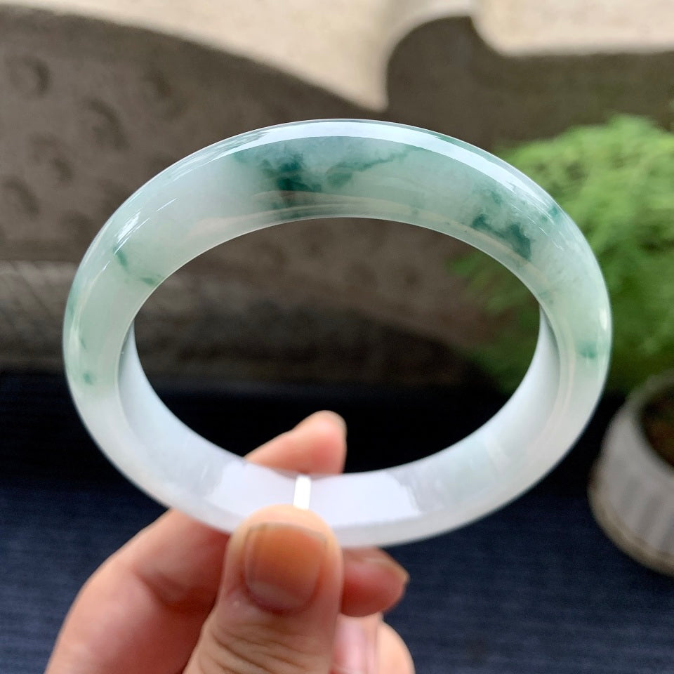 细糯种飘花平安镯（59.2mm）（yc093441）