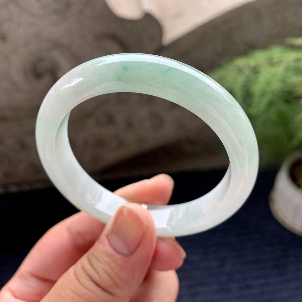 细糯种飘花平安镯（52.8mm）（yc090933）