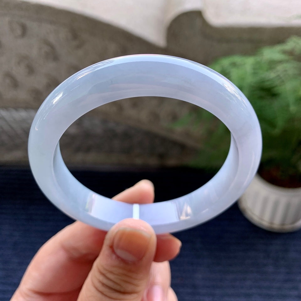 糯冰种紫罗兰平安镯（58.5mm）（yc079968）