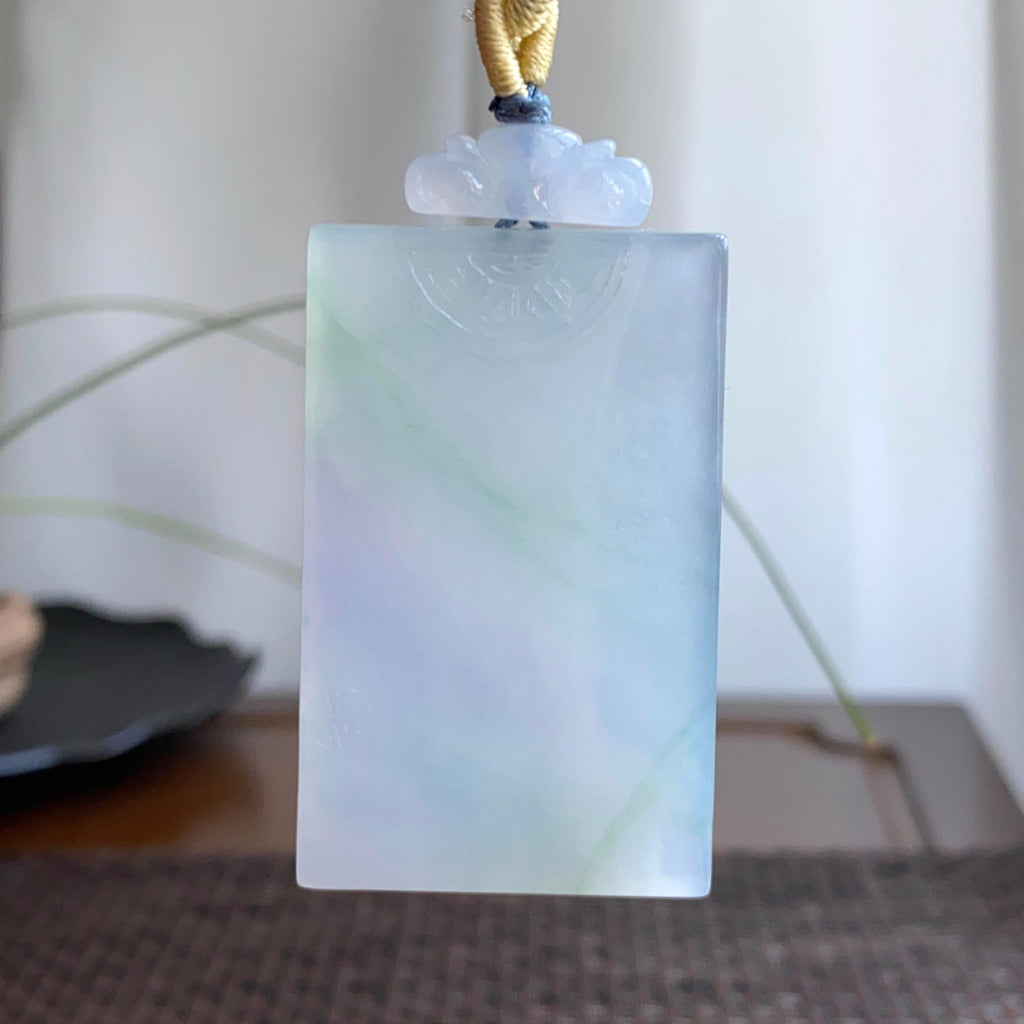 糯冰种春彩无事牌吊坠（yc265644）