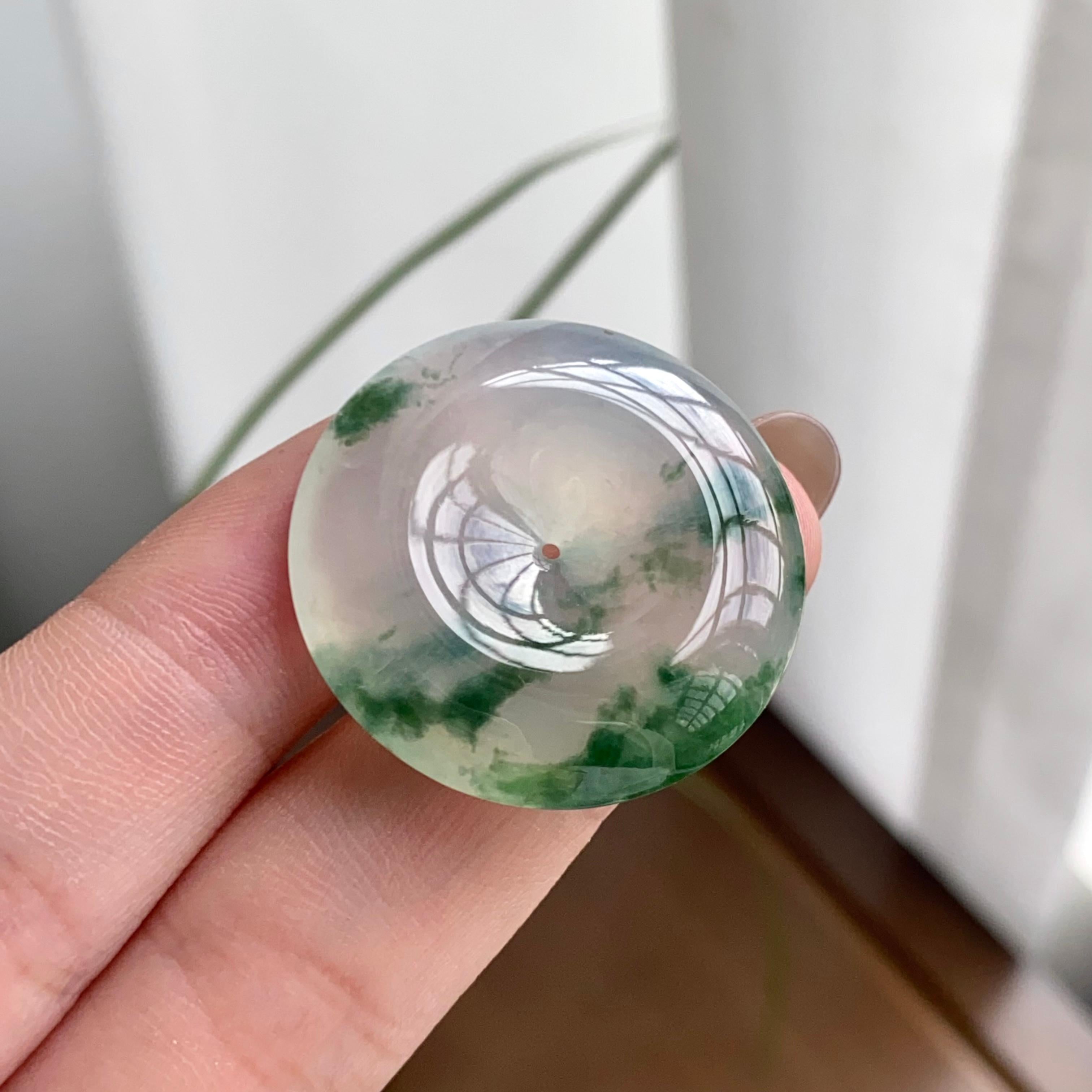 冰种飘花平安扣吊坠（yc262767）