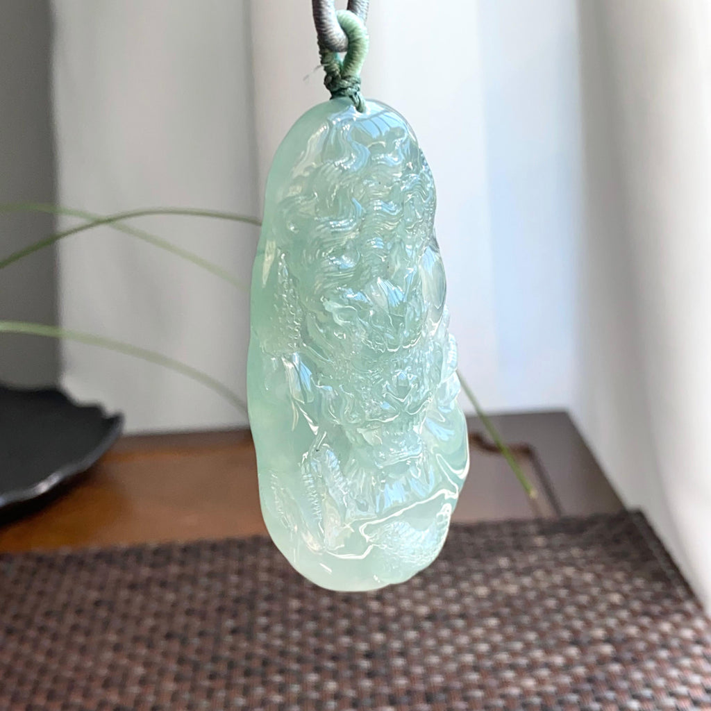 冰种晴底龙牌吊坠（yc265659）