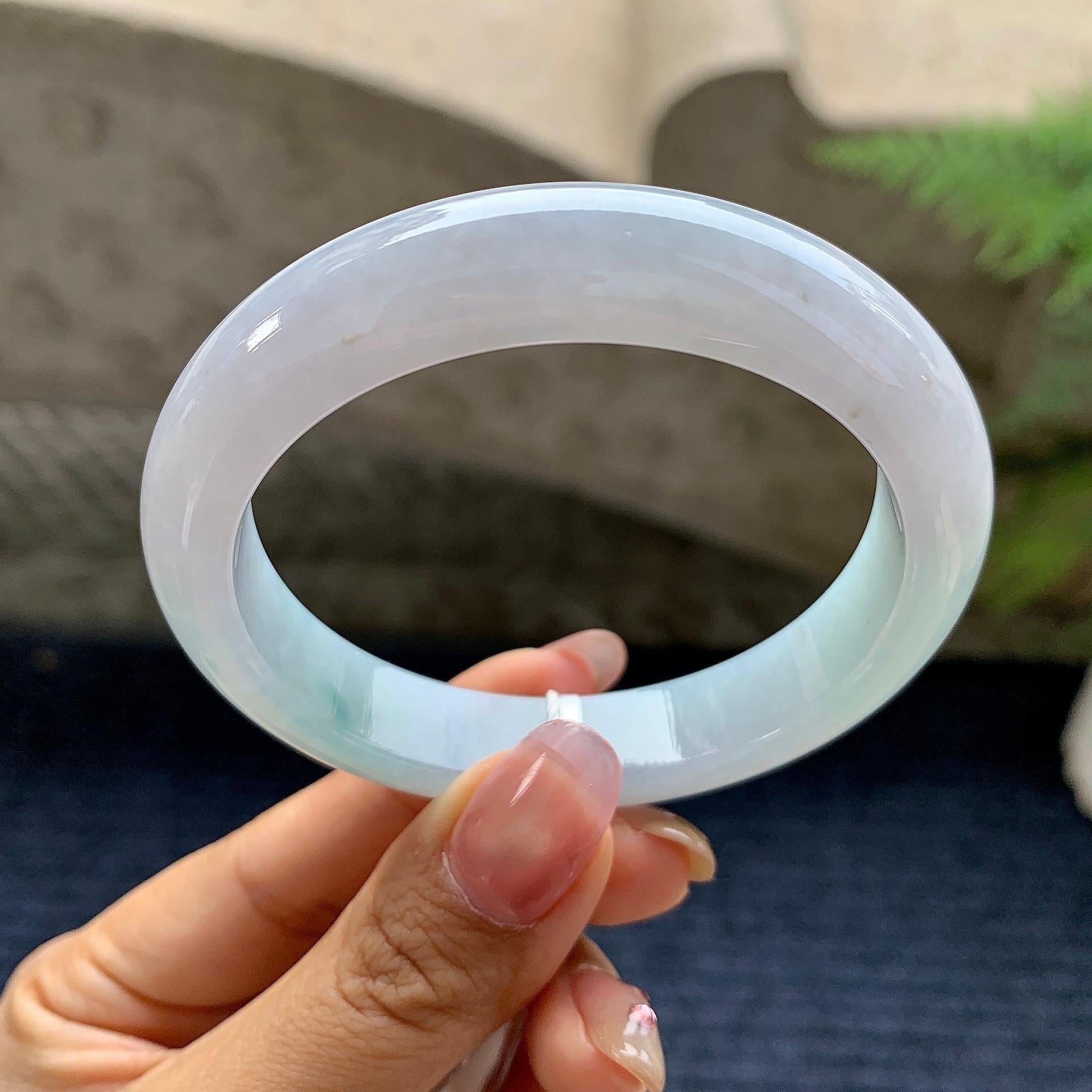 细糯种淡春彩平安镯（54.9mm）（yc281529）