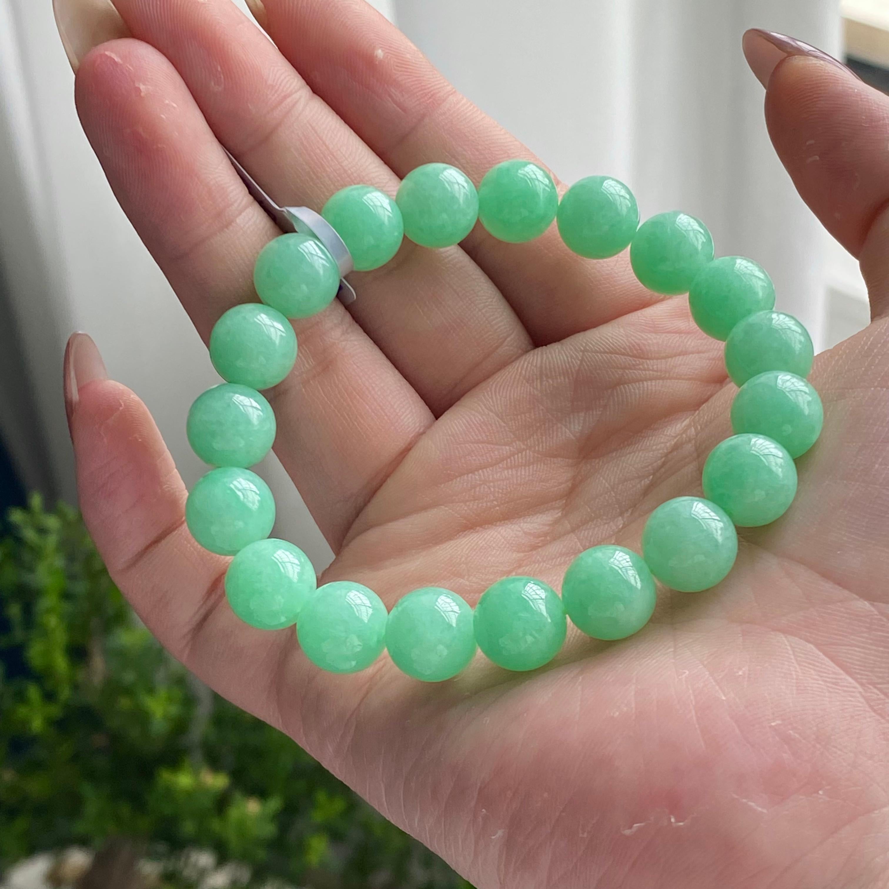 细糯种满绿单圈手串（yc201860）
