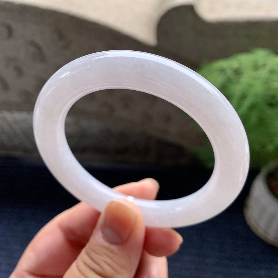 糯种无色圆条手镯（52.5mm）（yc093429）