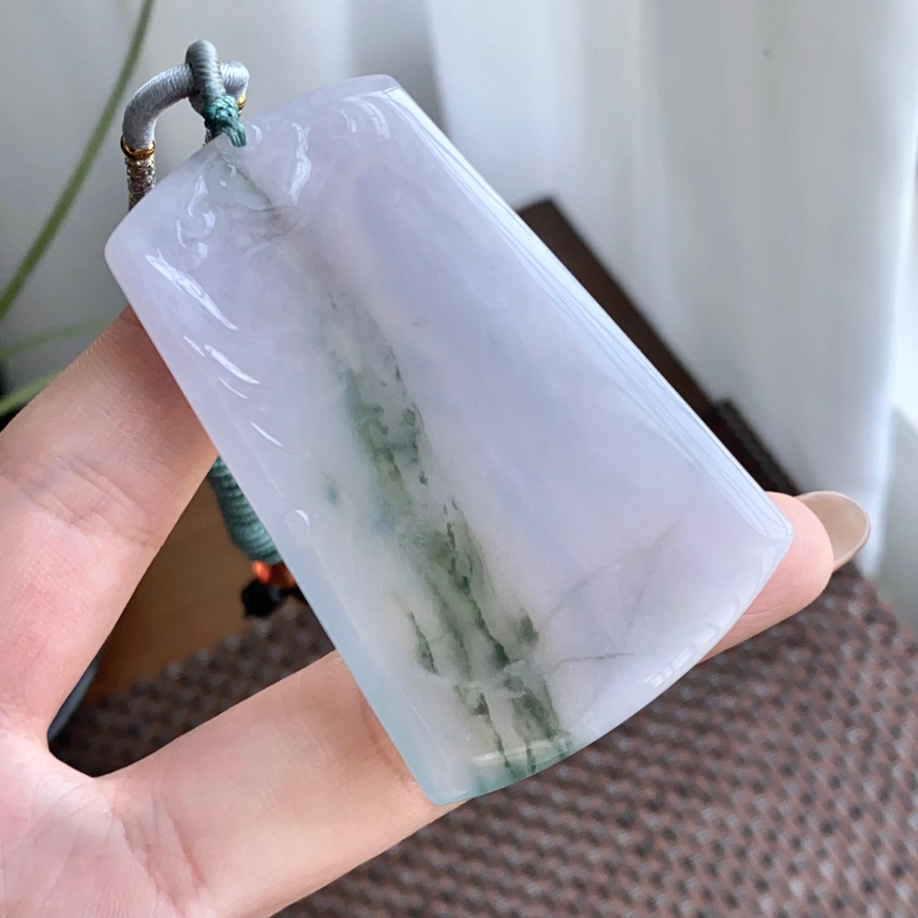 糯冰种飘花度母牌吊坠（yc265641）