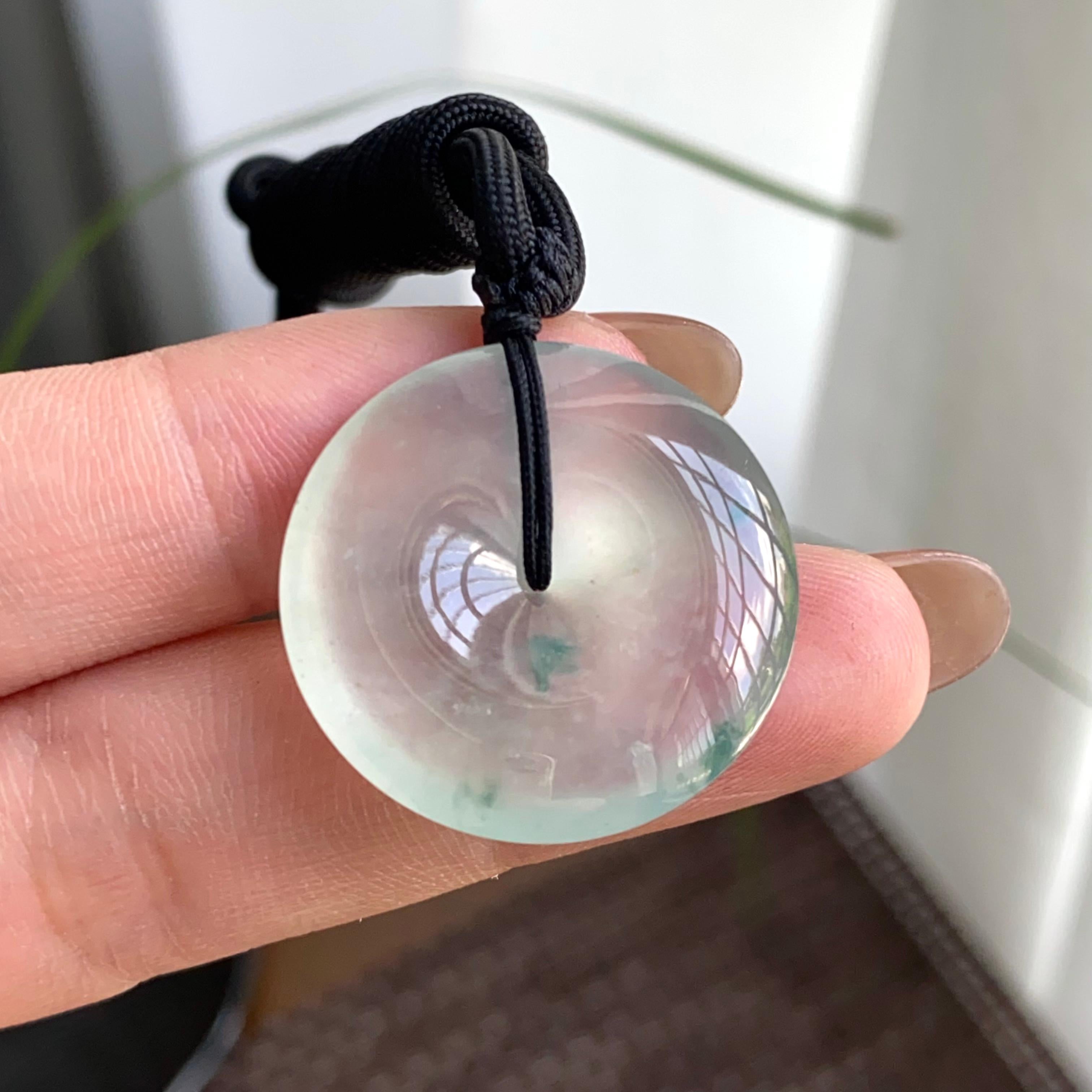 冰种飘花平安扣吊坠（yc263865）