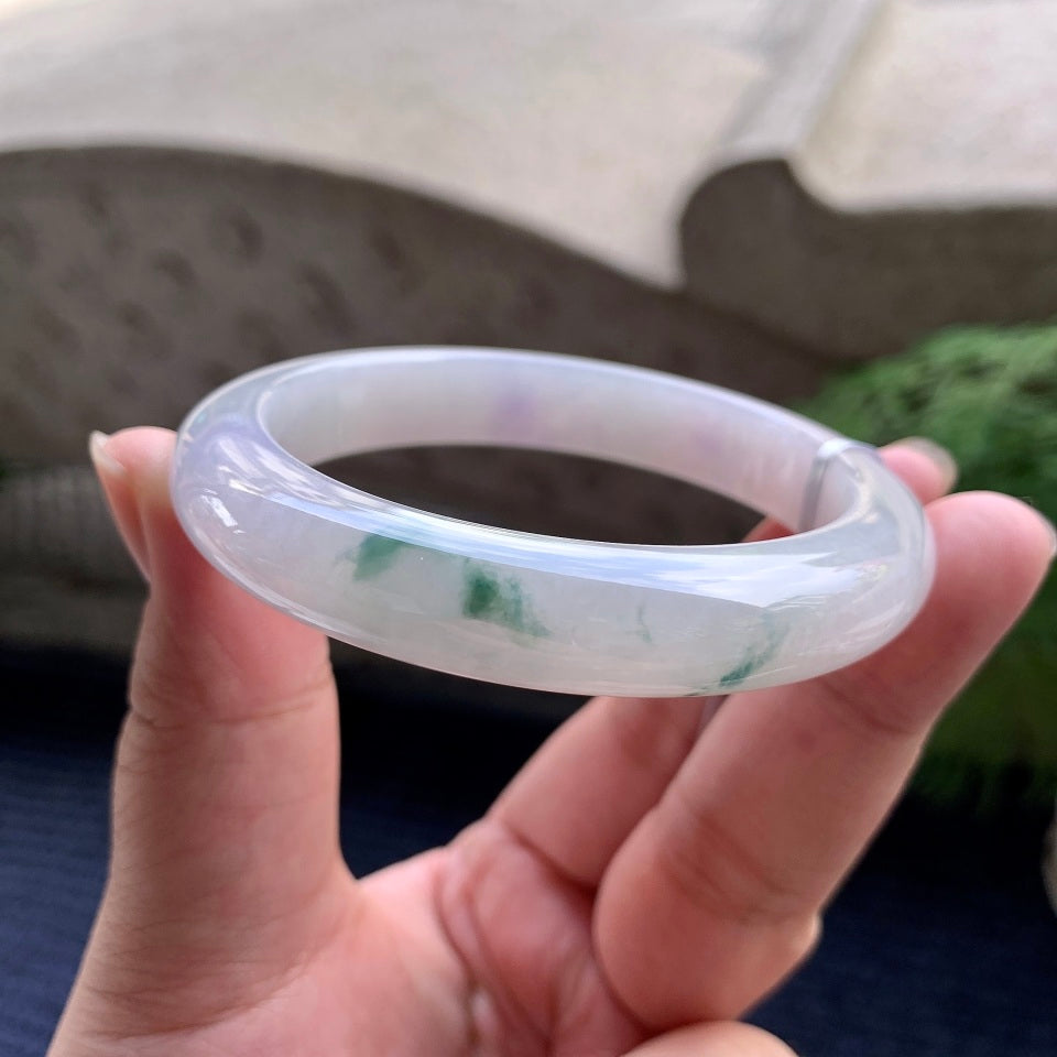 糯冰种春彩平安镯（56.7mm）（yc106736）