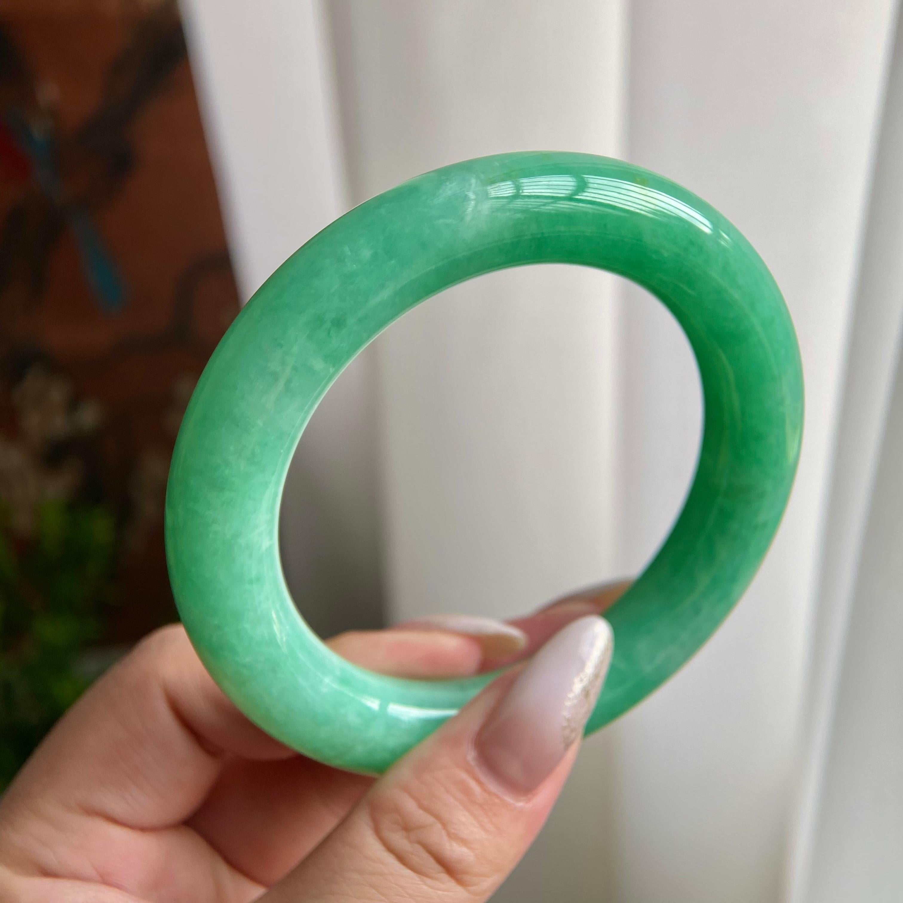 细糯种满绿圆条手镯（58圈）（yc209408）