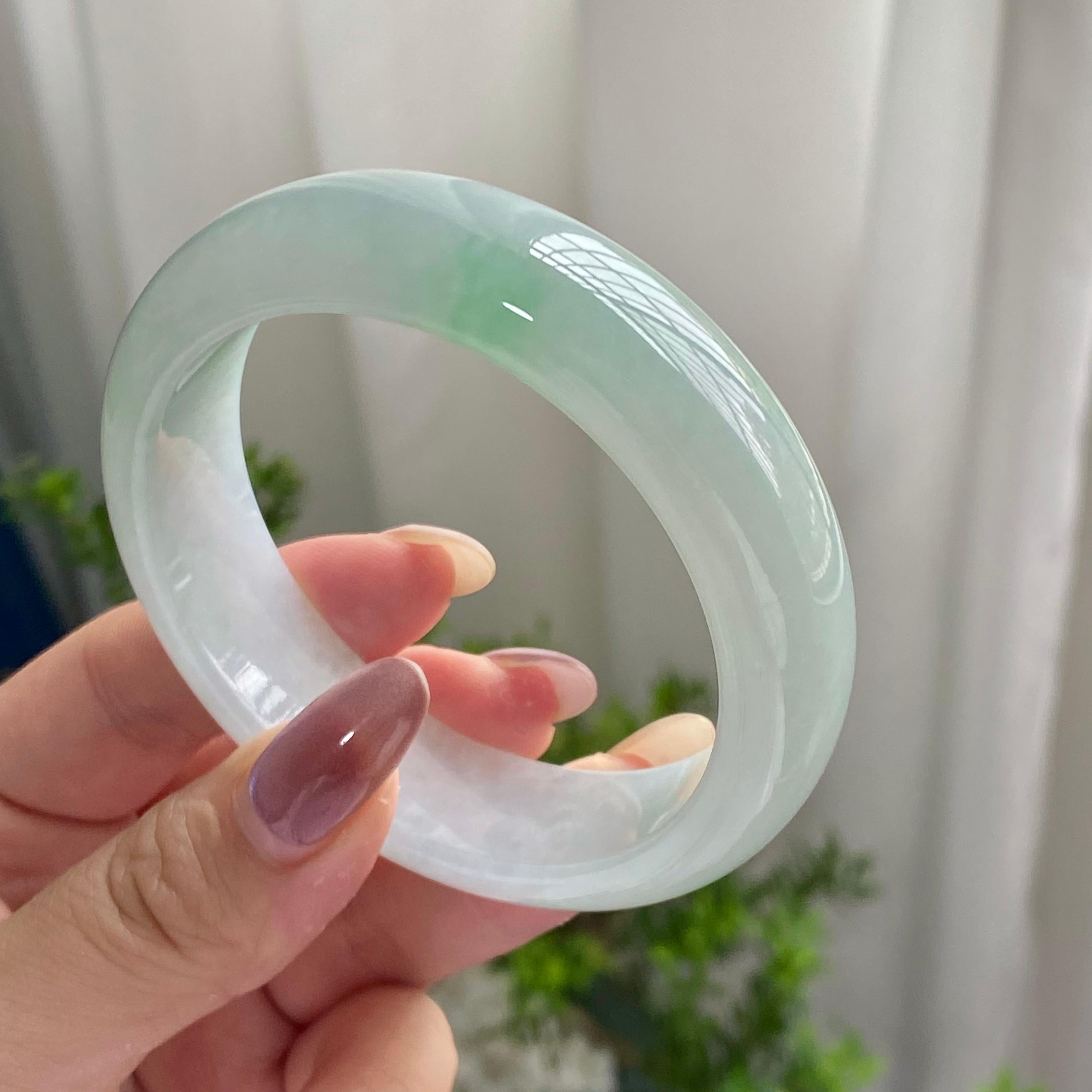 细糯种晴底飘花平安镯（57圈）（yc201910）