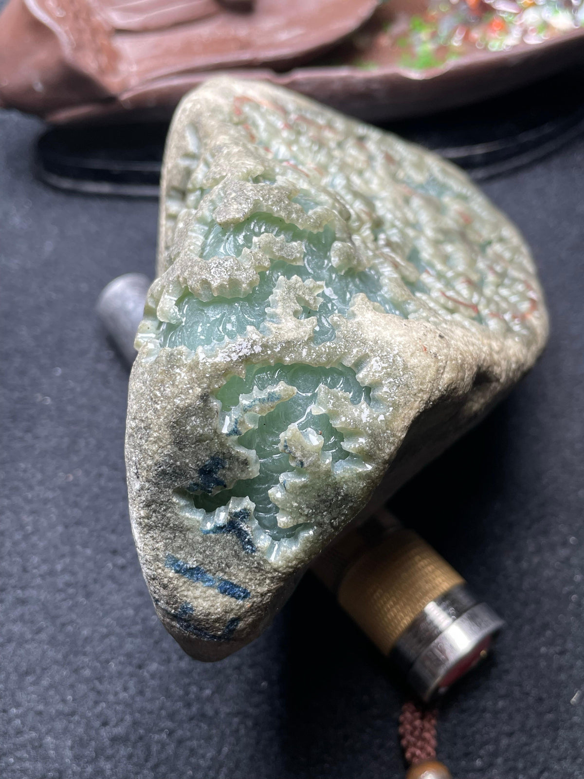 莫西沙开窗冰底飘黄手镯料（yc698329）