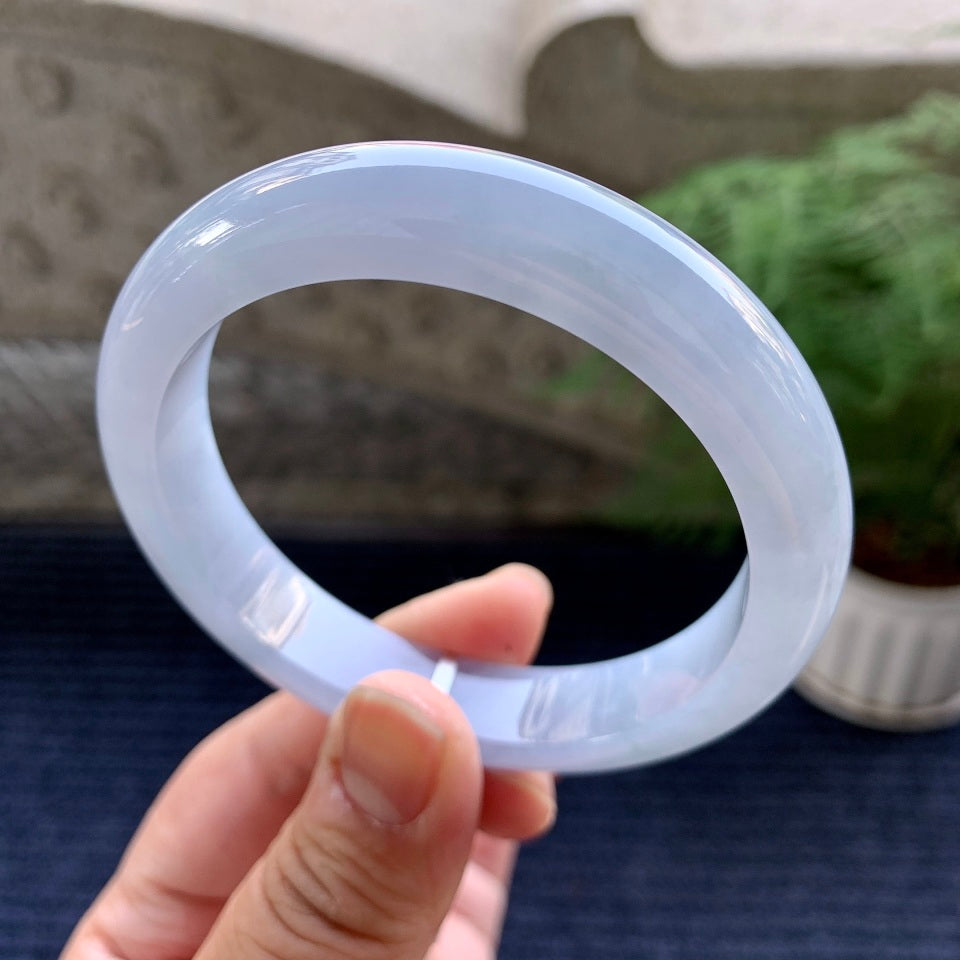 糯冰种紫罗兰平安镯（58.5mm）（yc079968）