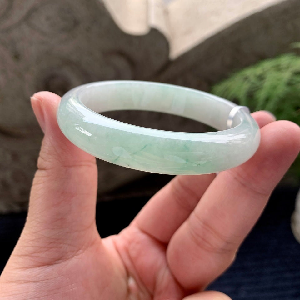 细糯种飘花平安镯（52.8mm）（yc090933）