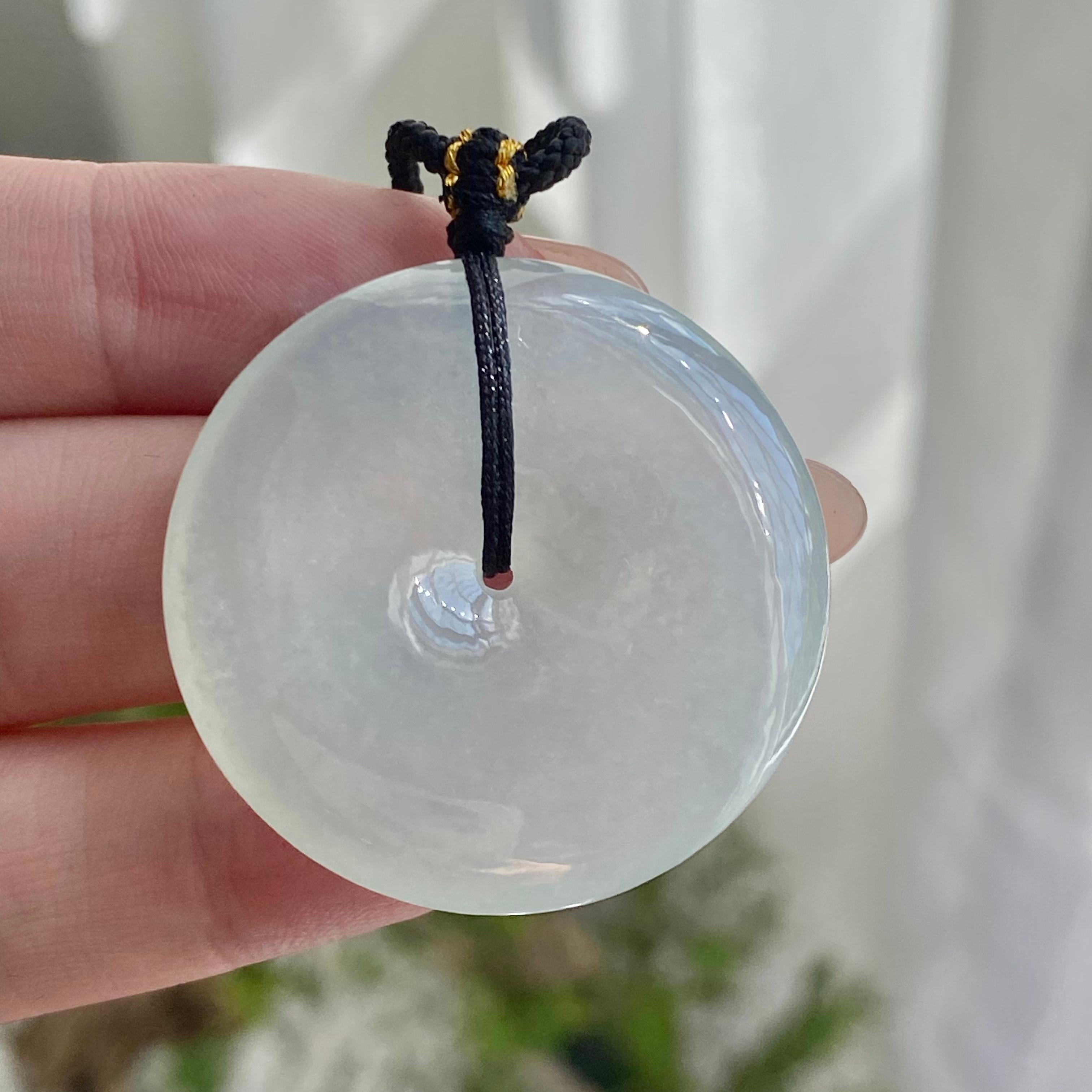 糯冰种白月光平安扣吊坠（yc233033）