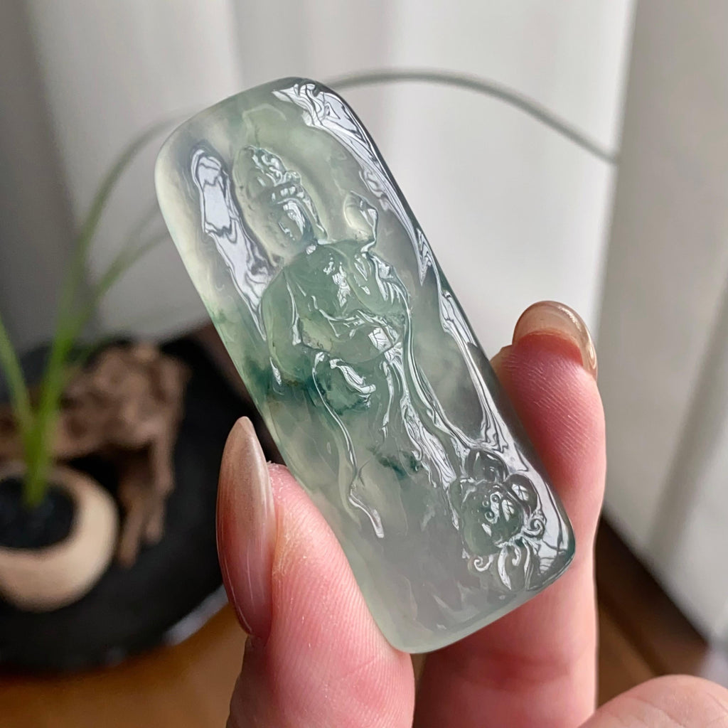 冰种飘花度母吊坠（yc260837）