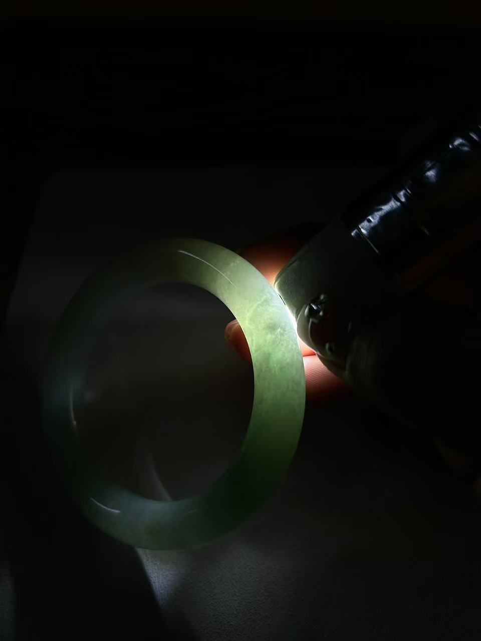 糯冰种晴水圆条手镯（55mm）（yc081931）